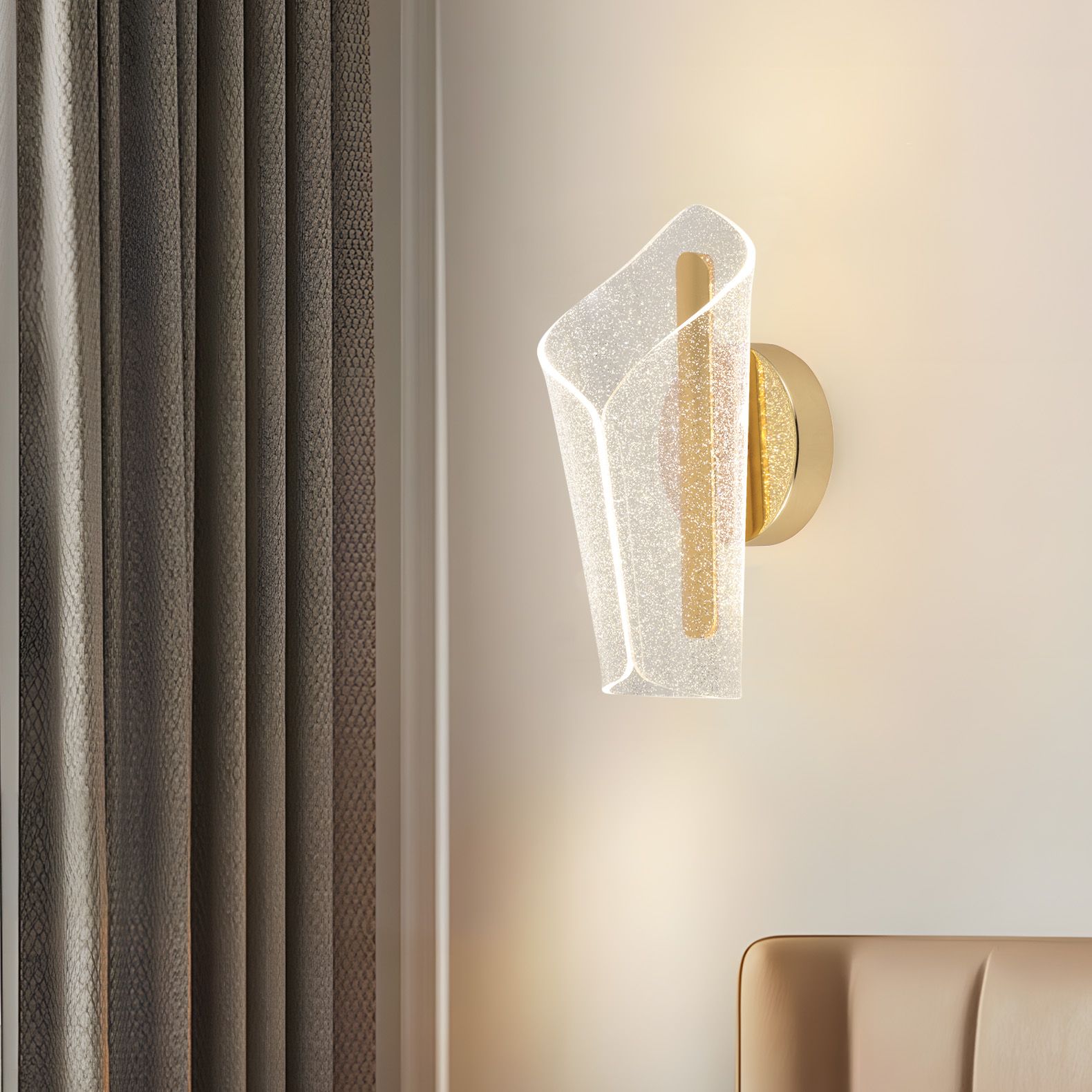 Toolight, LED nástenné svietidlo, 5W, 4000K, 500lm, G030-W, zlatá, OSW-00692