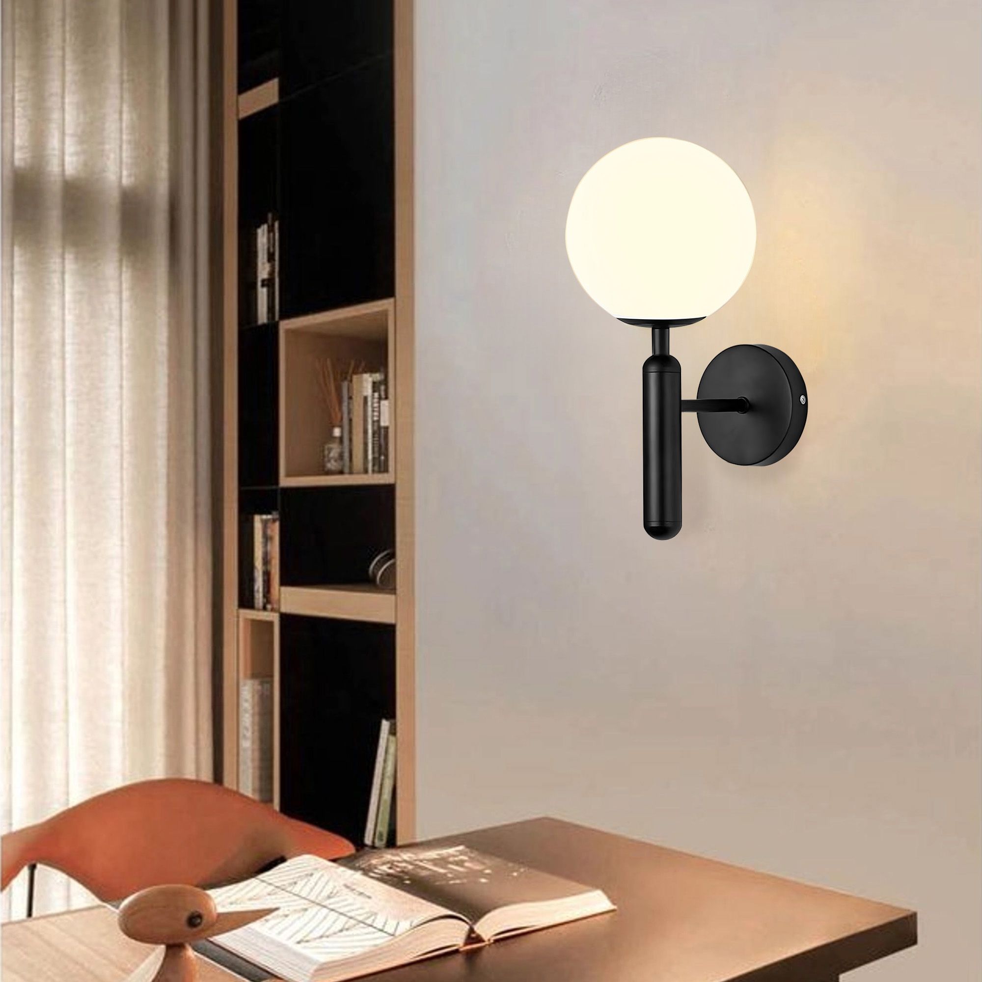 Toolight, nástenné svietidlo 1xE27, G097-1W, čierna, OSW-09722