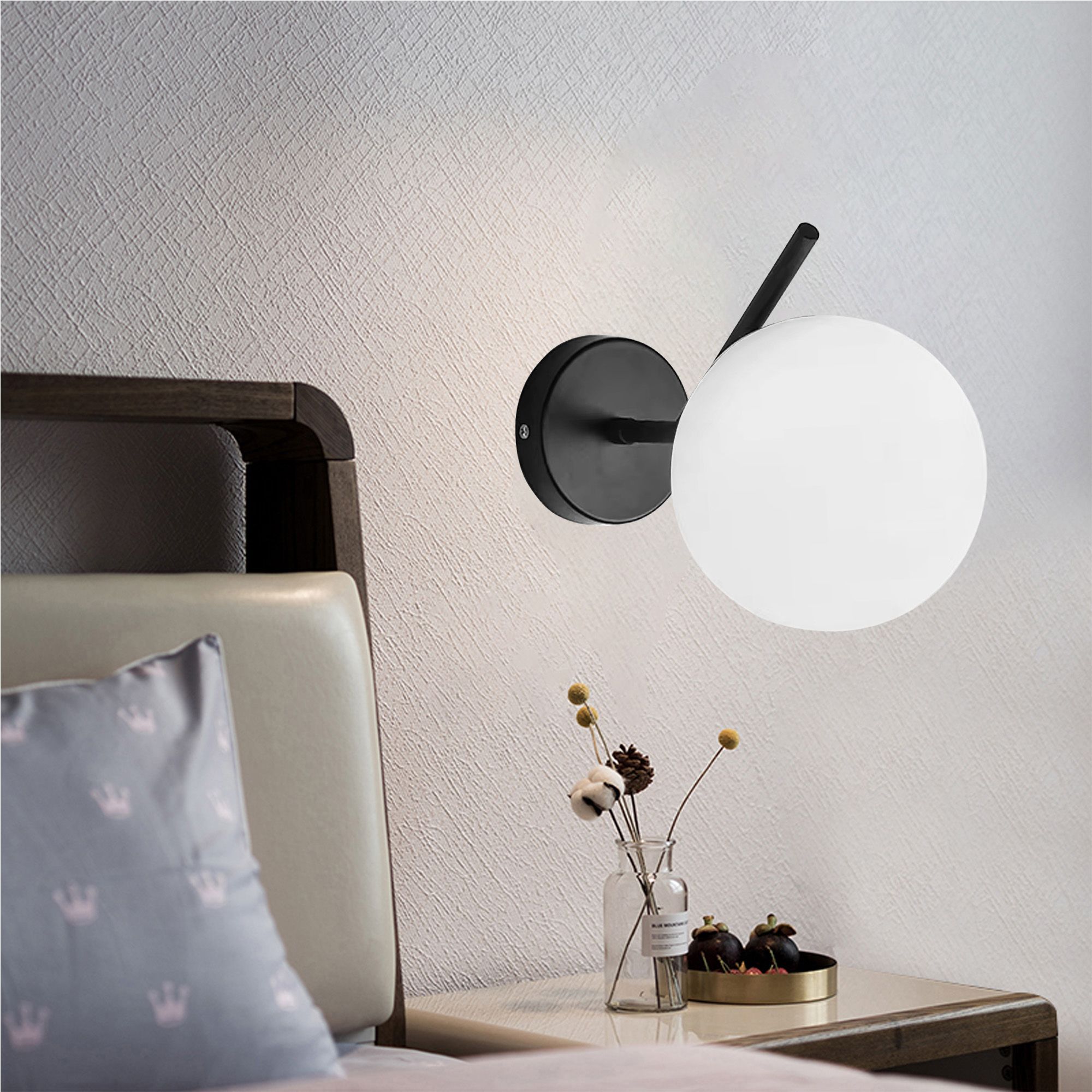 Toolight, nástenné svietidlo 1xE27, G099-1W, čierna, OSW-09724