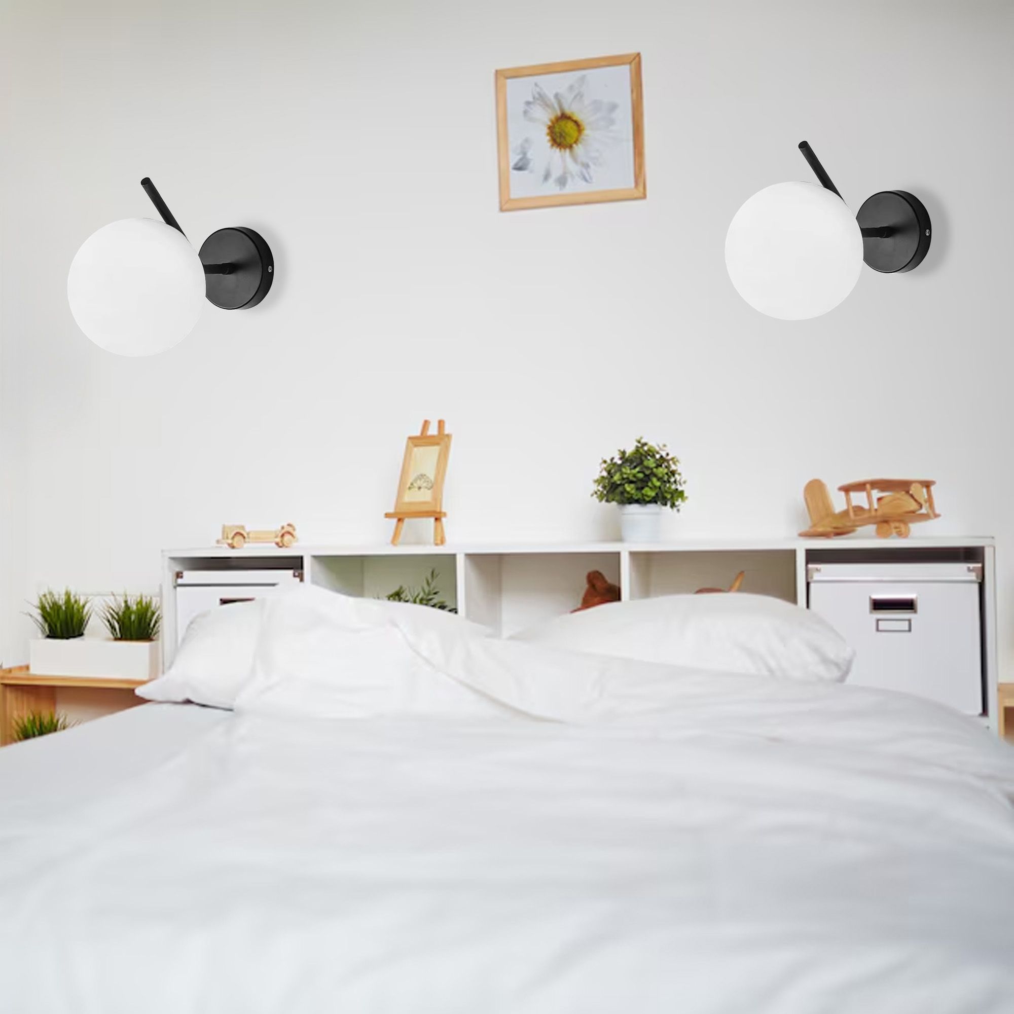 Toolight, nástenné svietidlo 1xE27, G099-1W, čierna, OSW-09724