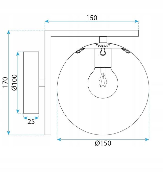 Toolight, nástenné svietidlo 1xE27, G101-1W, čierna-biela, OSW-09726