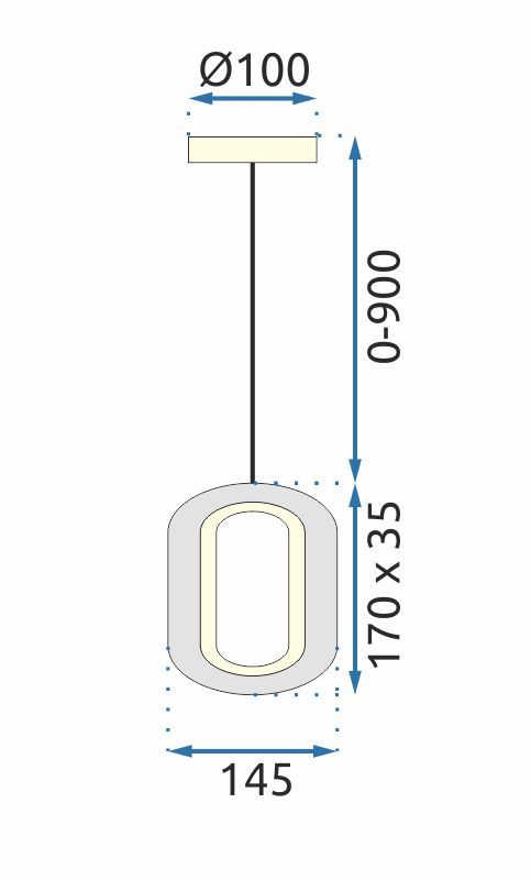Toolight, LED krištáľové závesné svietidlo, 7W, 4000K, 500lm, G114-1CP, zlatá, OSW-09709