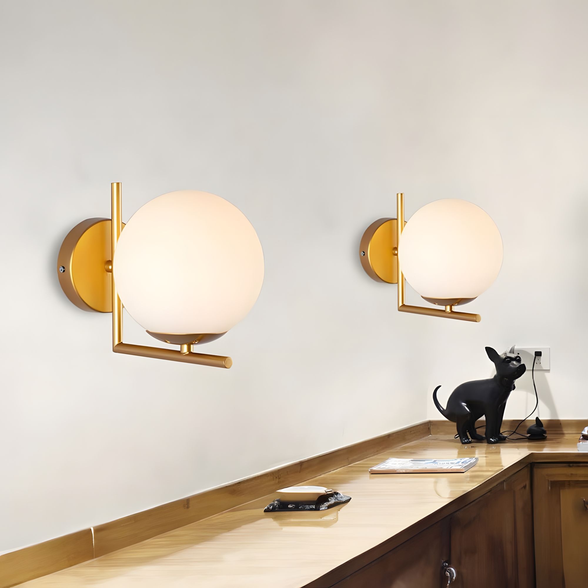 Toolight, nástenné svietidlo 1xE27, G102-1W, zlatá lesklá, OSW-09727