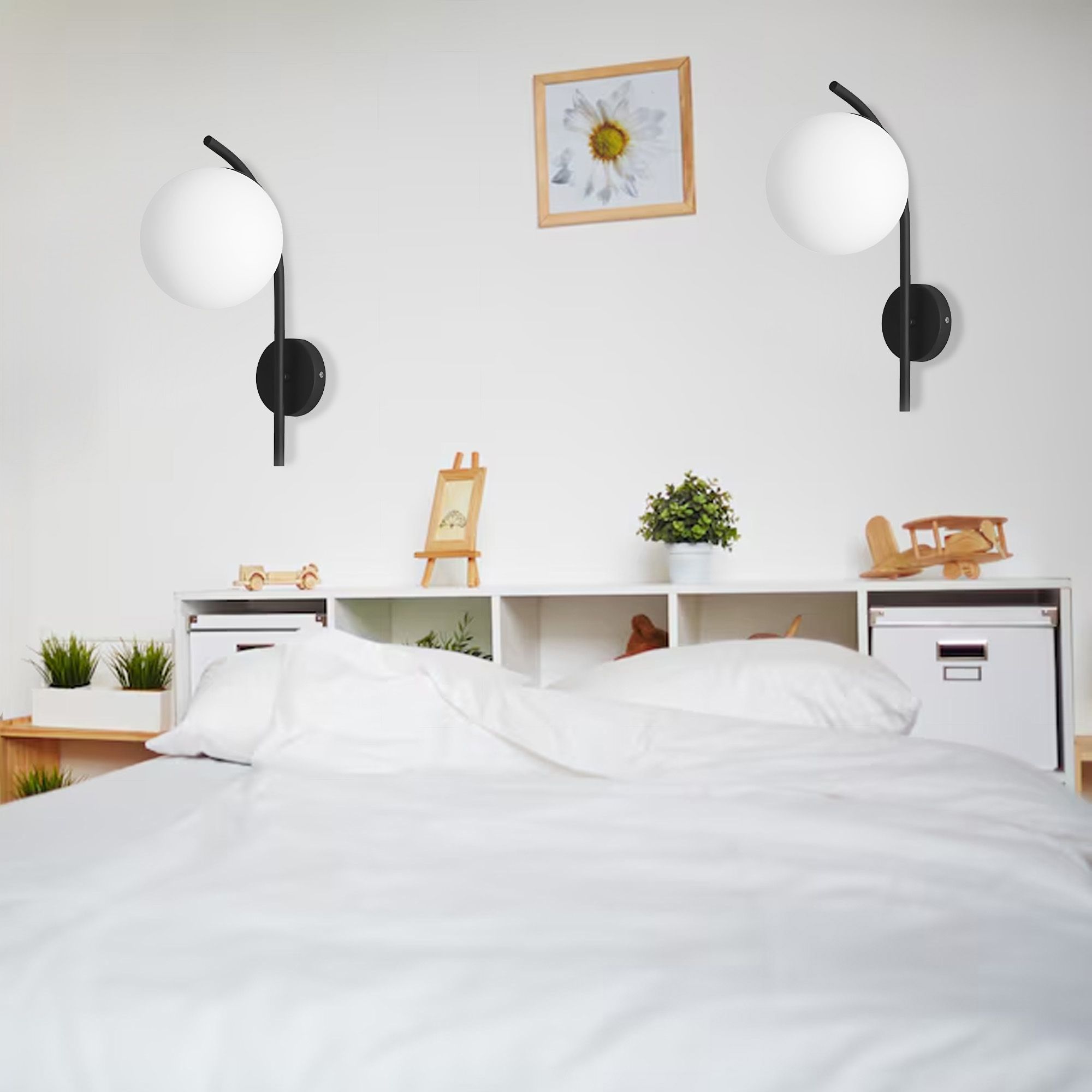 Toolight, nástenné svietidlo 1xE27, G103-1W, čierna matná, OSW-09728