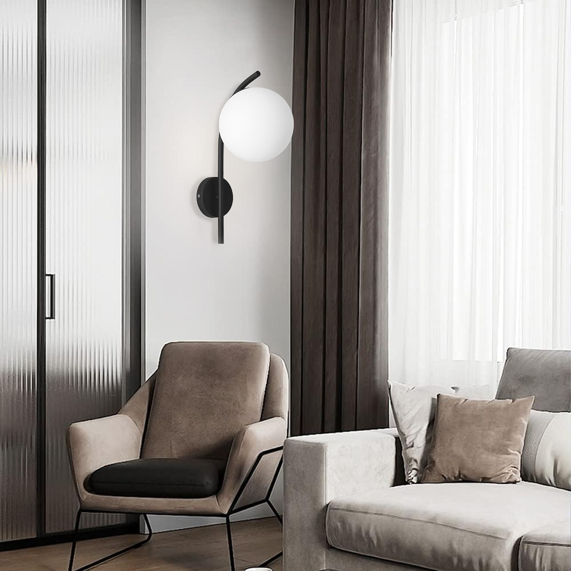 Toolight, nástenné svietidlo 1xE27, G103-1W, čierna matná, OSW-09728