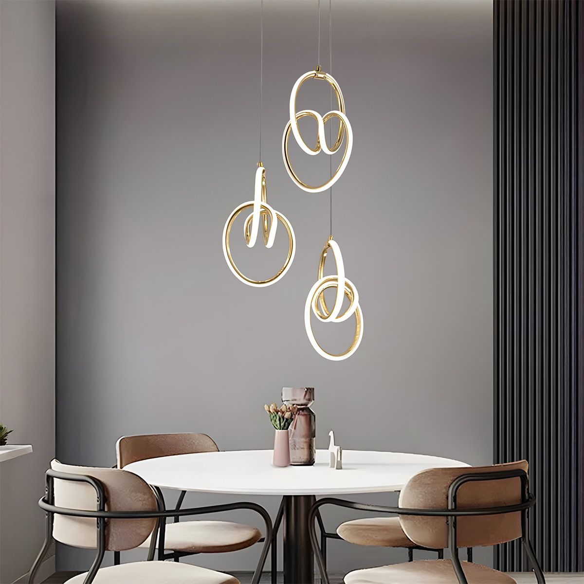 Toolight, LED závesné svietidlo G082-3CPR, zlatá, OSW-09741