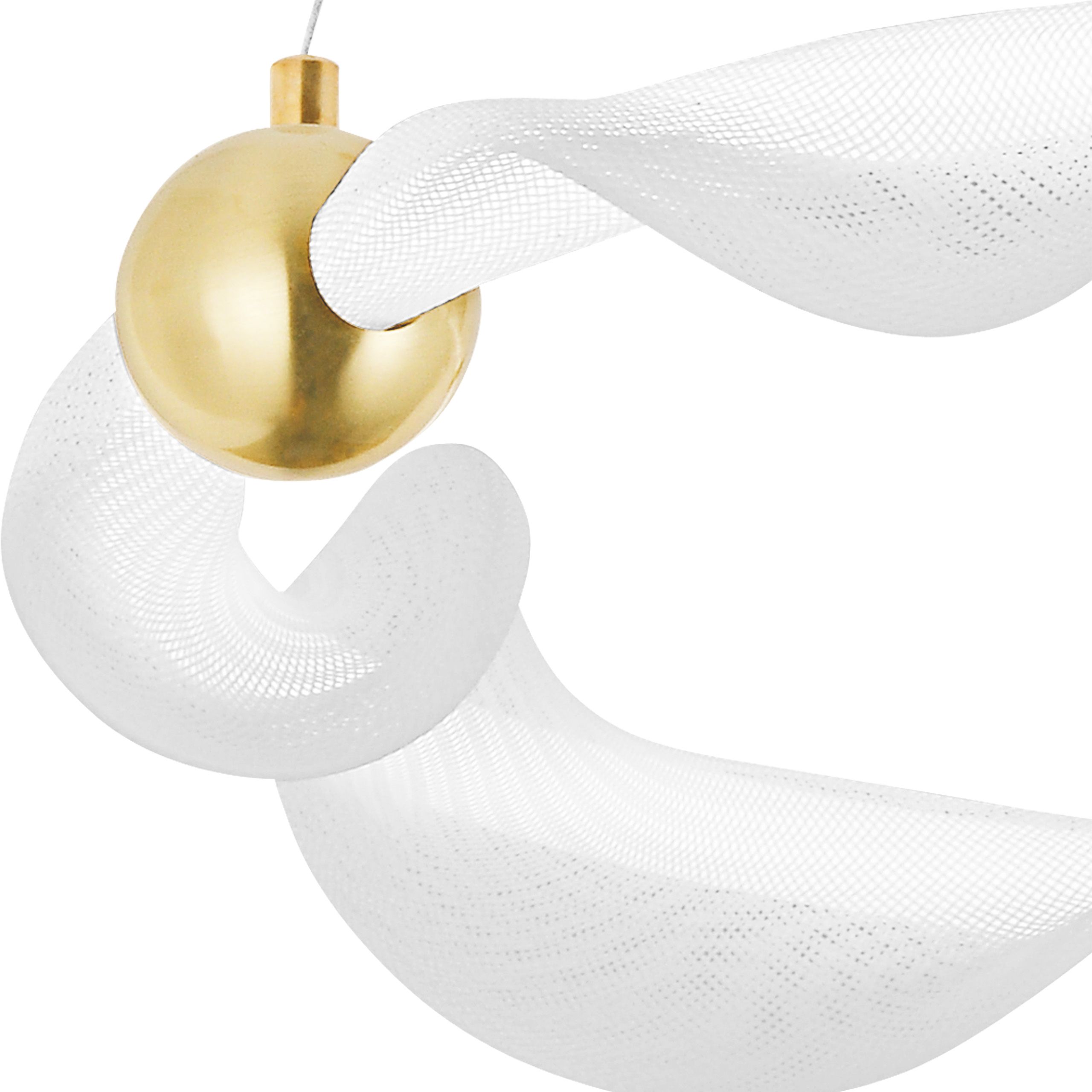 Toolight, LED závesné osvetlenie 45cm, 29W, 2500lm, 4000K, G010-CP, zlatá-biela, OSW-06317