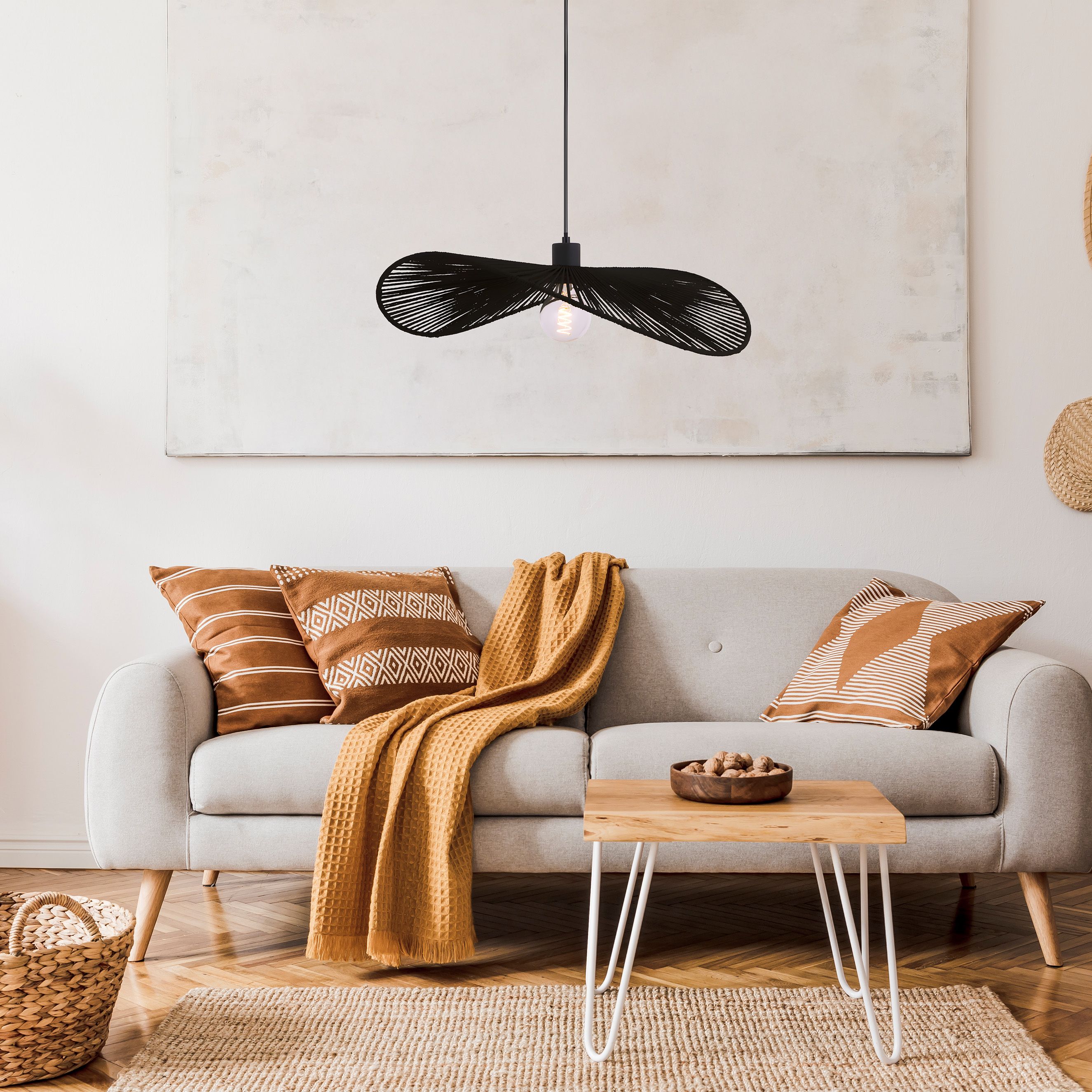 Toolight, závesné svietidlo 60cm, 1xE27, APP1831-1CP, čierna matná, OSW-00633