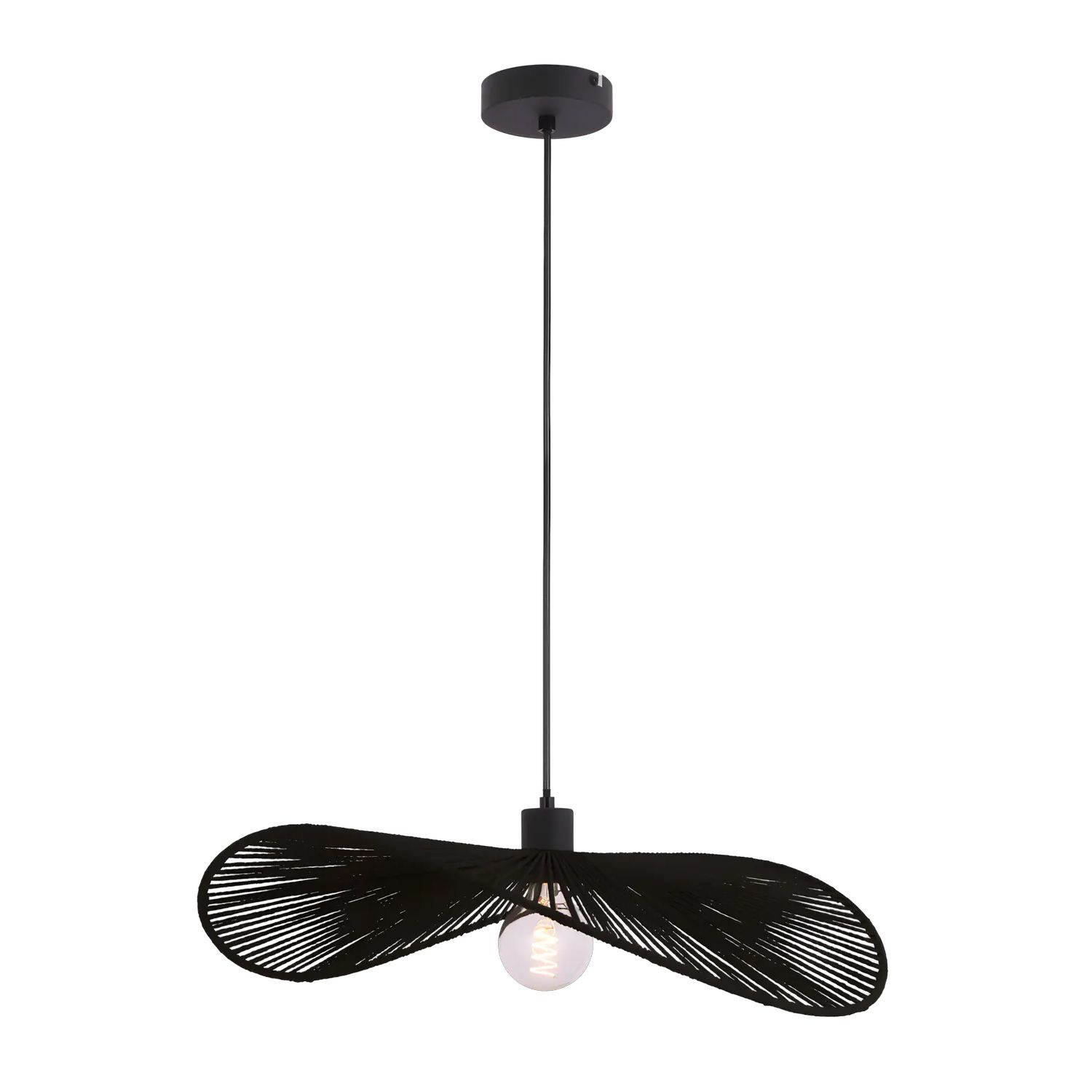 Toolight, závesné svietidlo 60cm, 1xE27, APP1831-1CP, čierna matná, OSW-00633