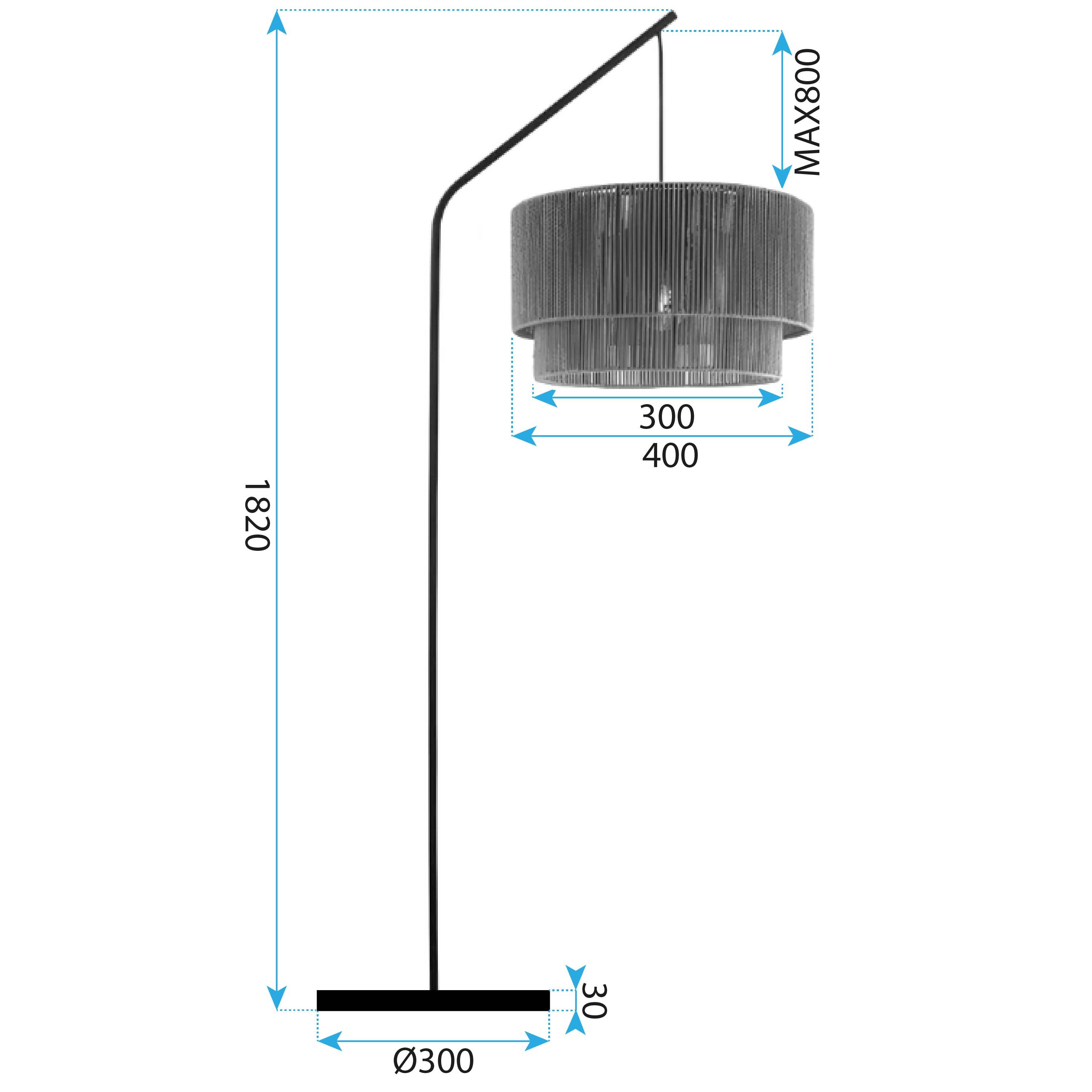 Toolight, podlahová lampa 1xE27, APP1839-1F, čierna-hnedá, OSW-07060