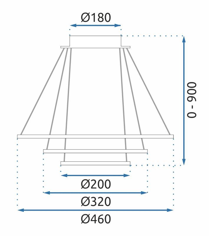 Toolight, LED stropné osvetlenie 46cm, G040-3CP, čierna, OSW-06307