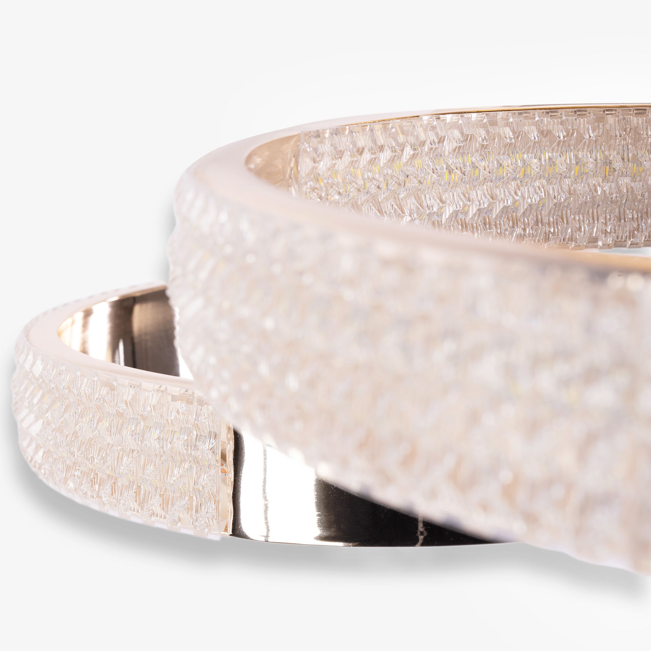 Toolight, LED kryštálové stropné svietidlo s diaľkovým ovládaním 42W, G003-C, zlatá lesklá, OSW-09744