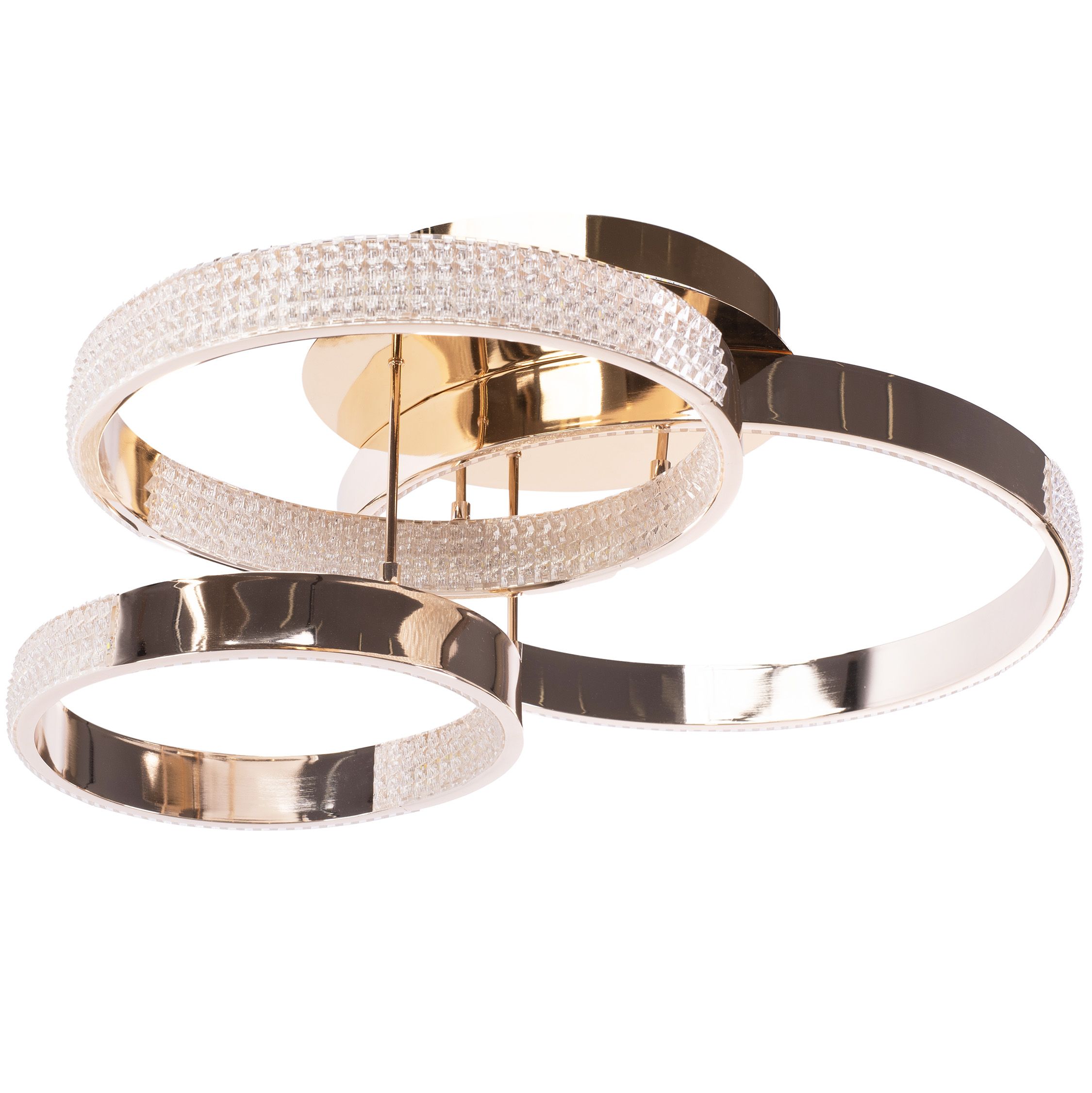 Toolight, LED kryštálové stropné svietidlo s diaľkovým ovládaním 42W, G003-C, zlatá lesklá, OSW-09744