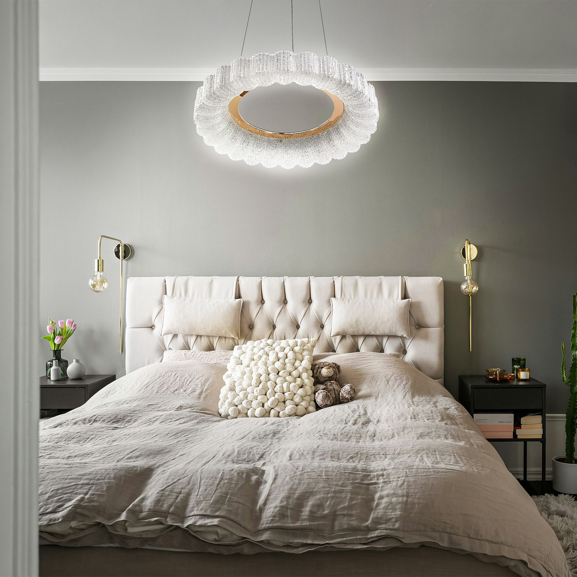 Toolight, LED stropné svietidlo 40cm, 24W, 4000K, 2500lm, MS018-CP, ružové zlato, OSW-09630
