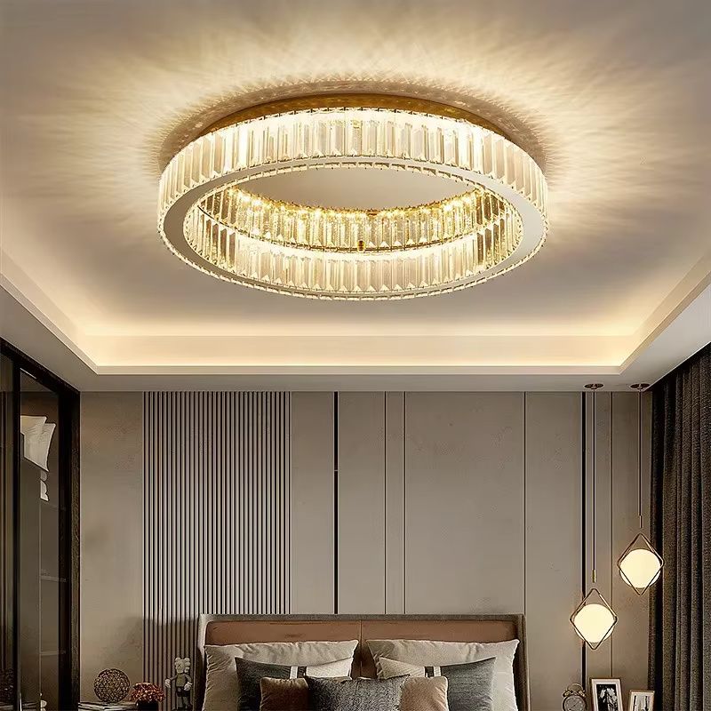 Toolight, LED stropné krištáľové svietidlo 39cm, 24W, 4000K, 1500lm, APP1719-C 40, zlatá lesklá, OSW-09300