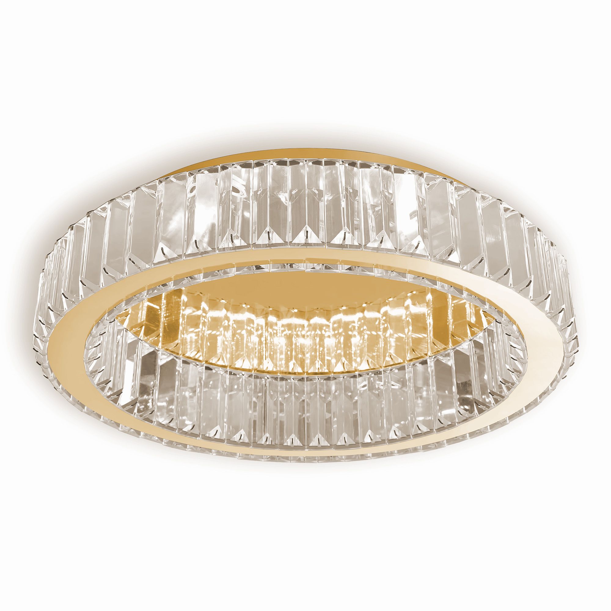 Toolight, LED stropné krištáľové svietidlo 39cm, 24W, 4000K, 1500lm, APP1719-C 40, zlatá lesklá, OSW-09300