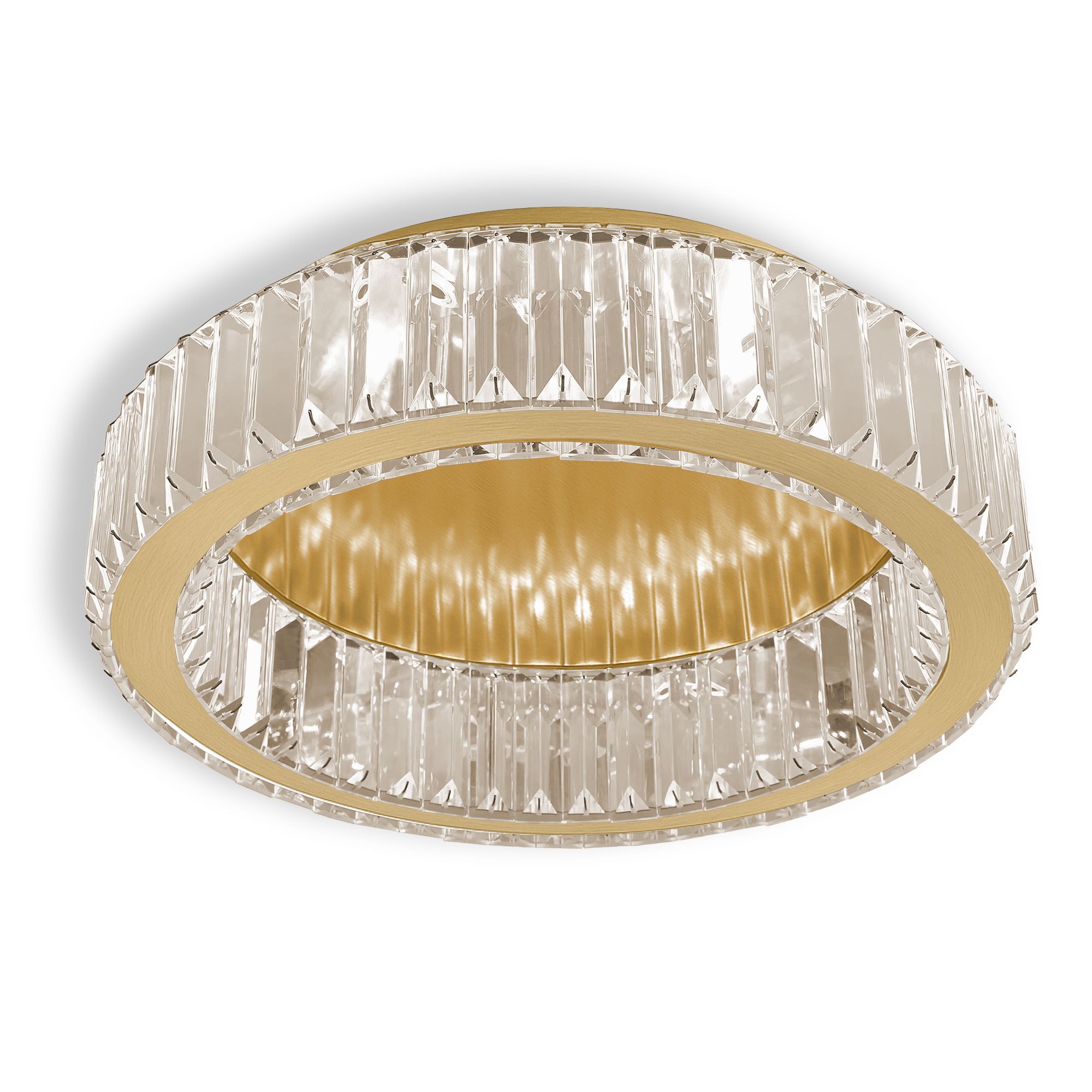 Toolight, LED krištáľové stropné svietidlo 40cm, 24W, 4000K, 1120lm, APP1720-C, zlatá matná, OSW-09301