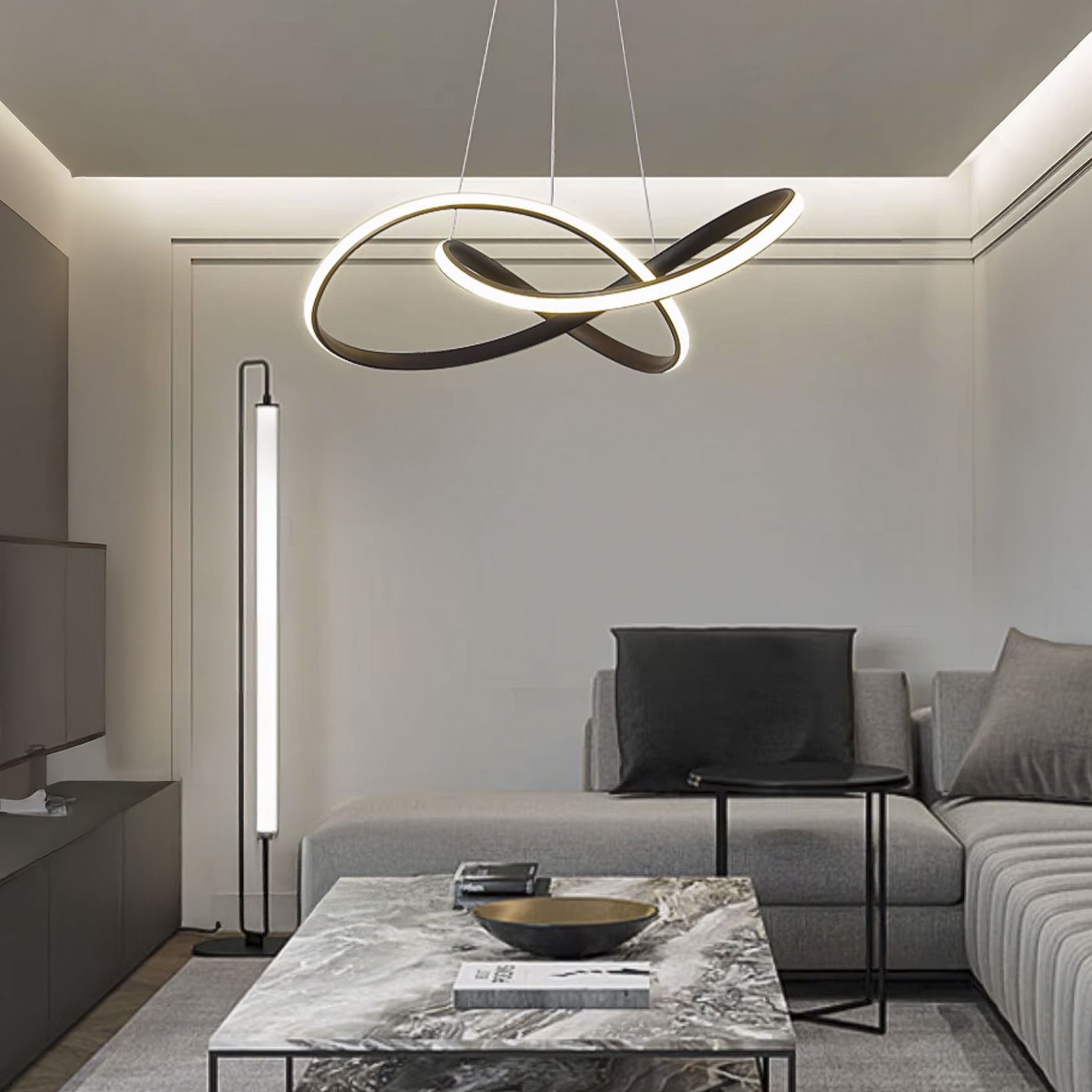 Toolight, LED stropné svietidlo 50cm, 32W + diaľkové ovládanie, G006-CP, čierna, OSW-09747