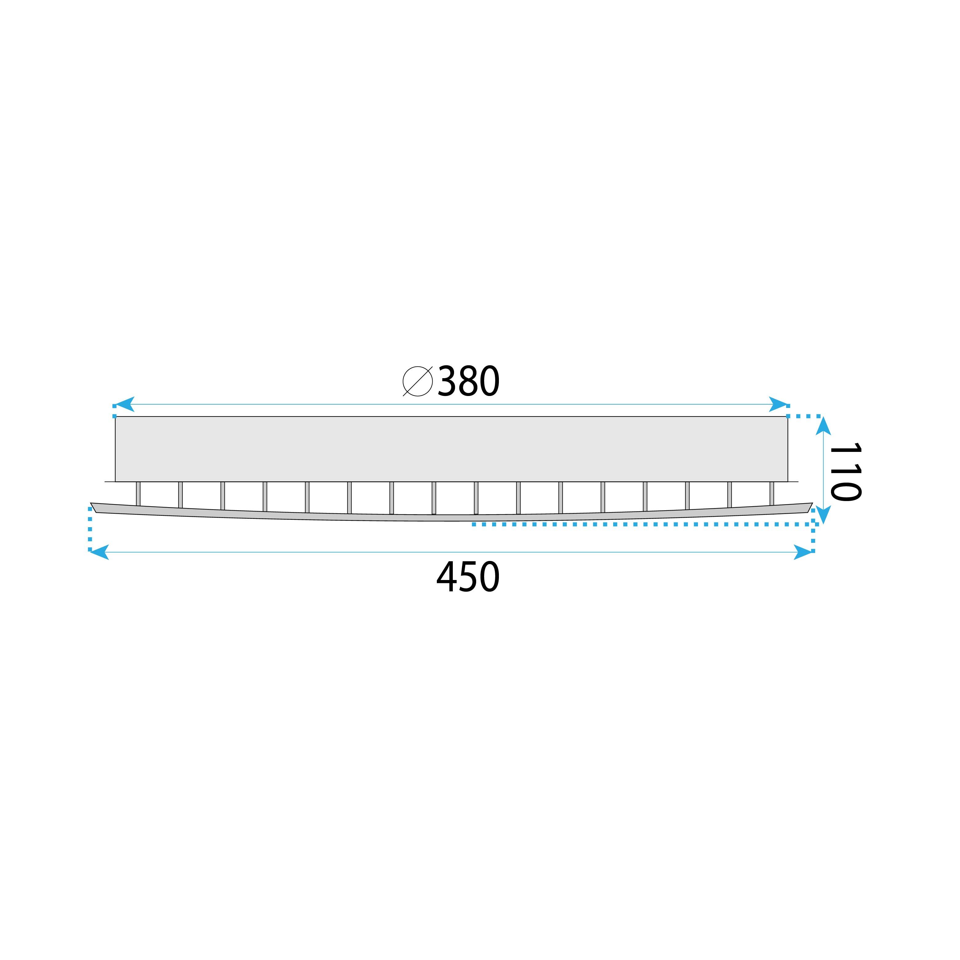 Toolight, LED stropné svietidlo 45cm, MS014-C, chrómová, OSW-09626
