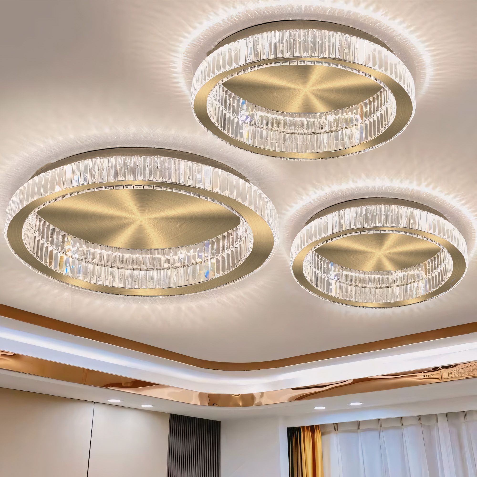 Toolight, stropné svietidlo 60cm, 36W, 4000K, 1680lm, APP1724-C, zlatá matná, OSW-09305