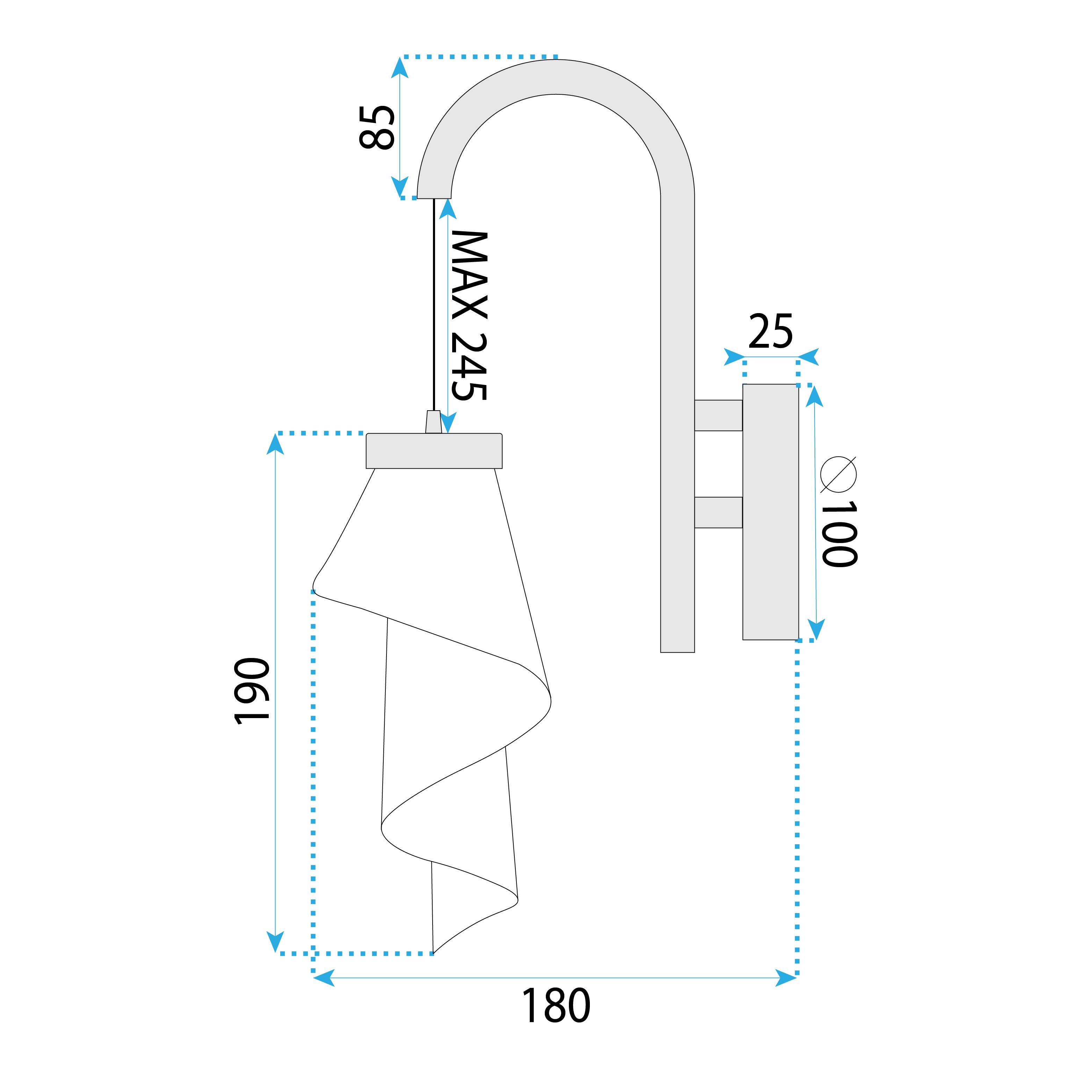 Toolight, LED nástenné svietidlo, 10W, 467 lm, APP1766-1W, ružové zlato, OSW-09310