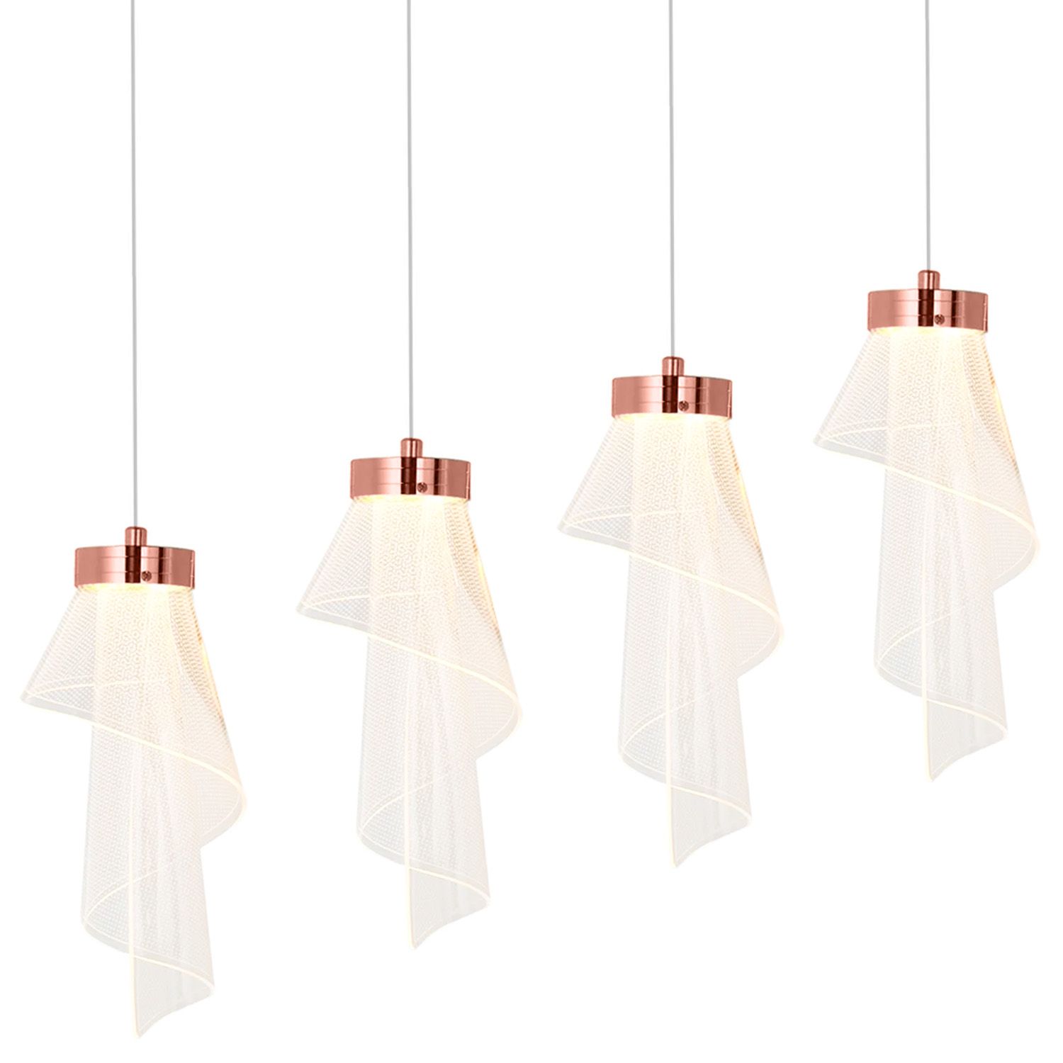 Toolight, LED závesné svietidlo, 10W, 4000K, 467lm, APP1765-1CP, ružové zlato, OSW-09309