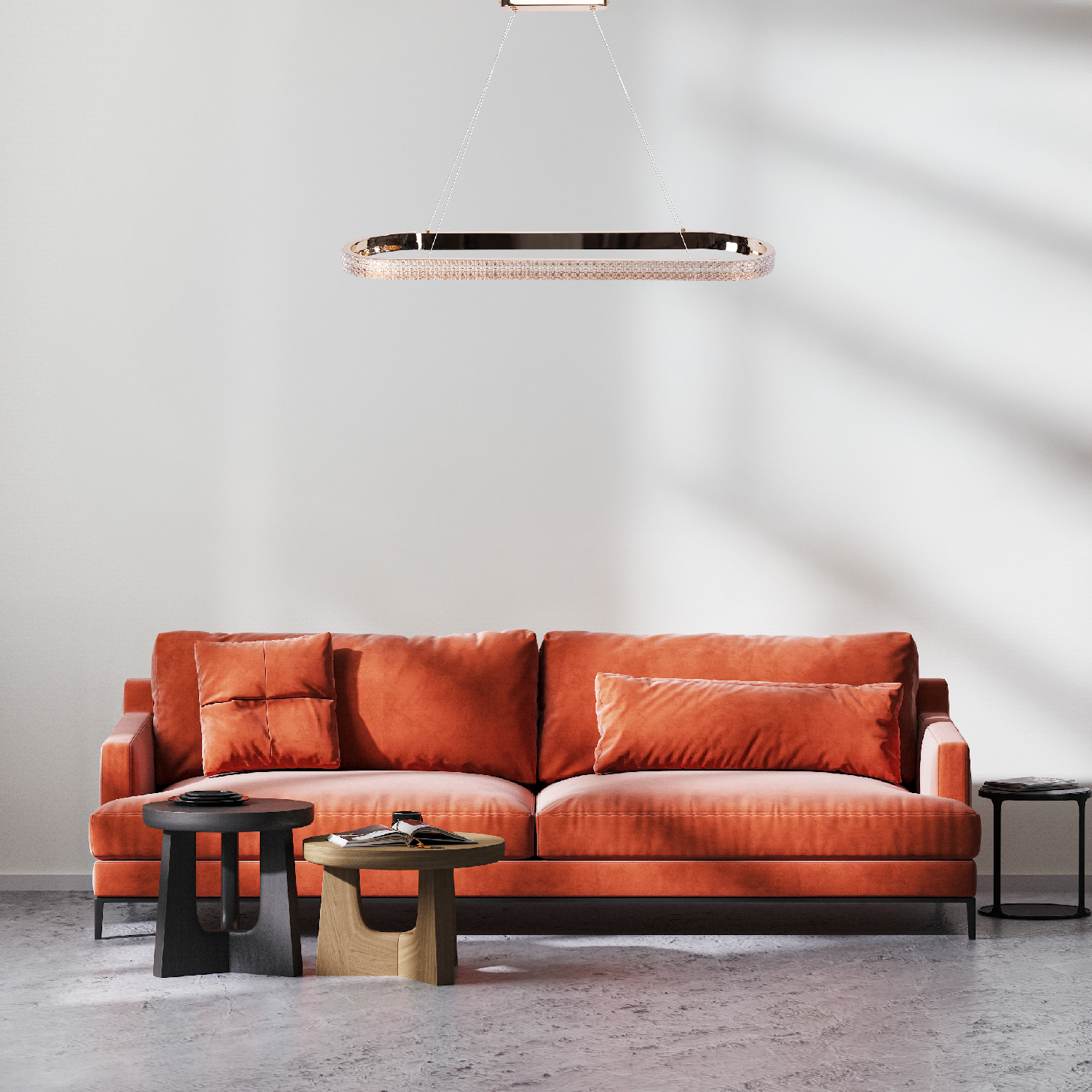 Toolight, LED závesné svietidlo 90cm APP1751-CP, zlatá lesklá, OSW-06065