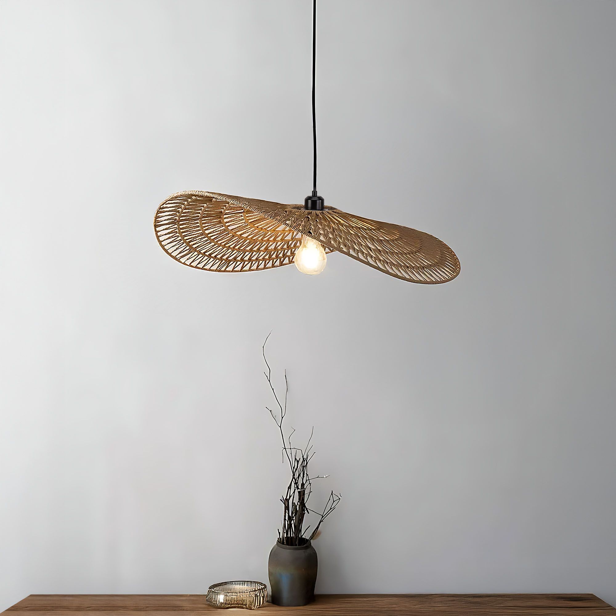 Toolight, závesné stropné svietidlo 50cm, 1xE27, APP1739-1CP, hnedá-čierna, OSW-06062
