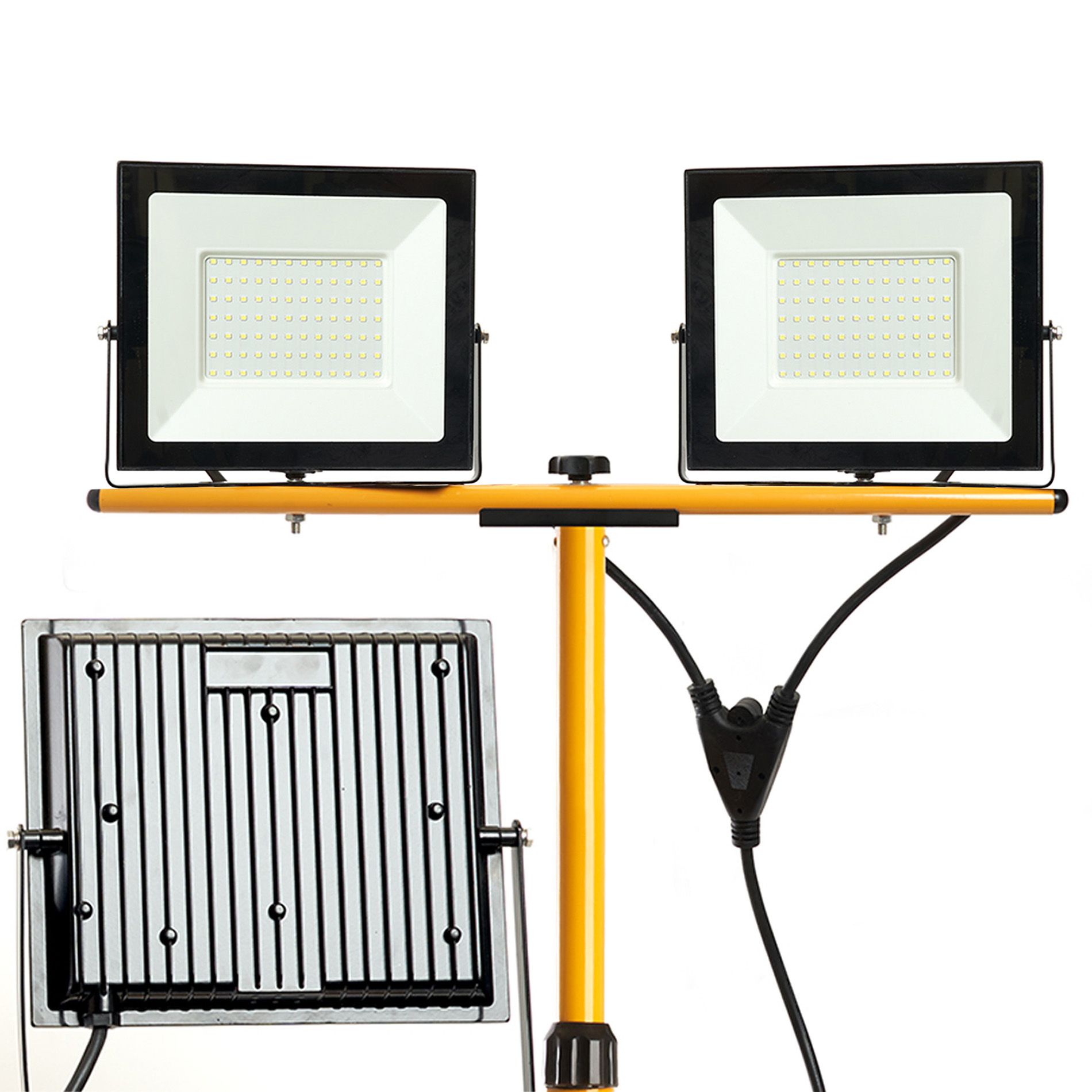 Toolight, Halogénová LED stavebná lampa na statíve 2x50W, RSL005-2x50N, OSW-10204