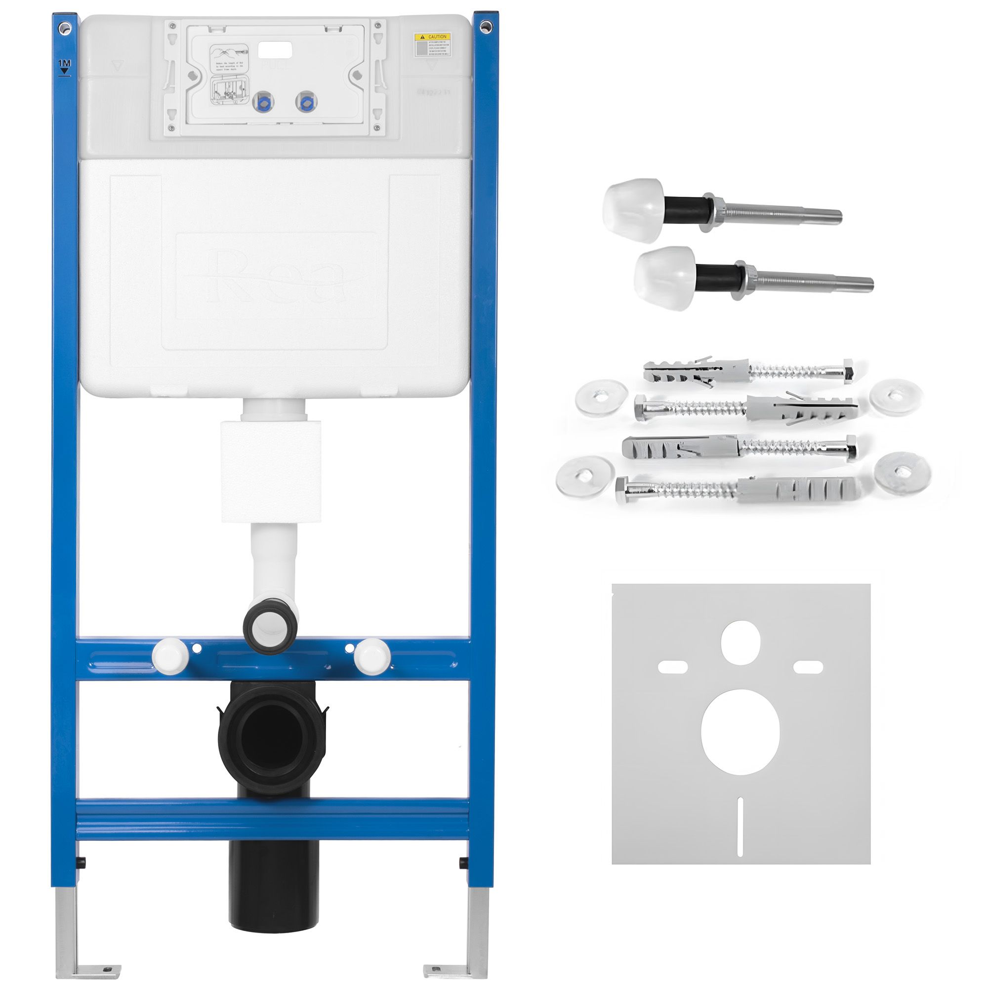 Rea, podomietkový WC systém K011A-Q + zlaté matné splachovacie tlačidlo typ T, KPL-E0055