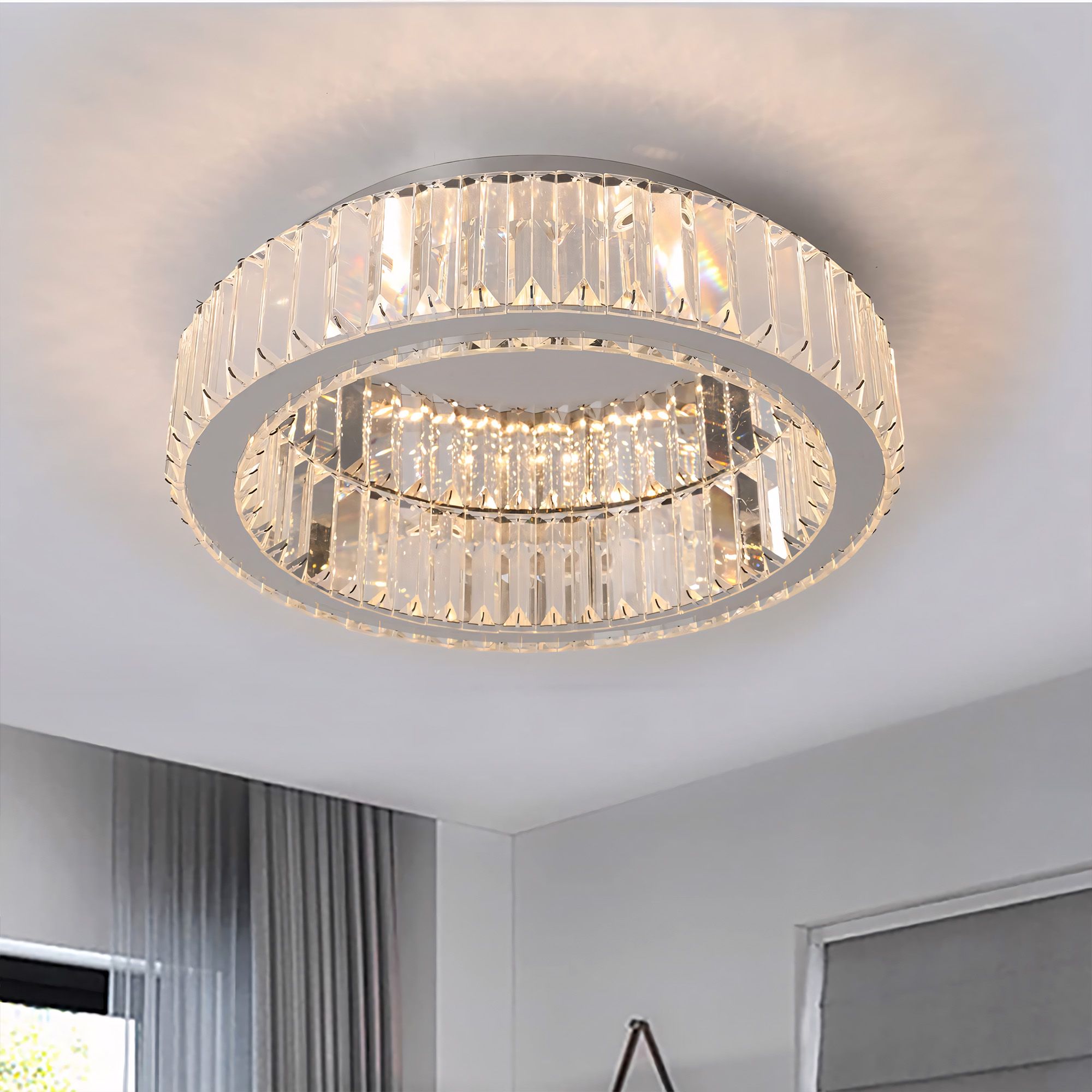 Toolight, krištáľové stropné svietidlo 40cm, 24W, 4000K, 1120lm, APP1742-C, chrómová, OSW-09306