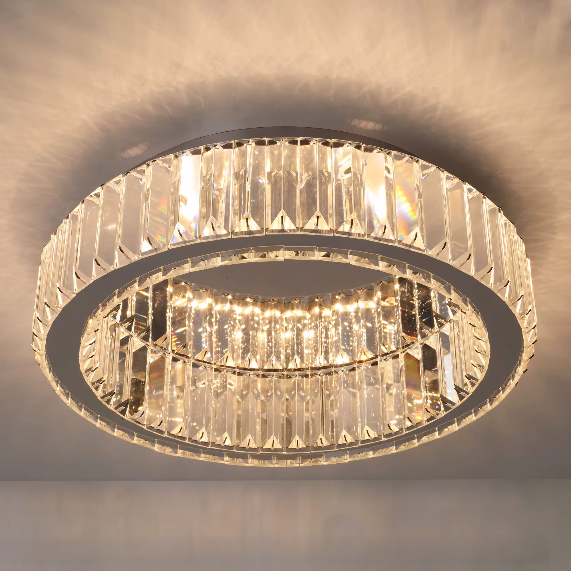 Toolight, krištáľové stropné svietidlo 40cm, 24W, 4000K, 1120lm, APP1742-C, chrómová, OSW-09306