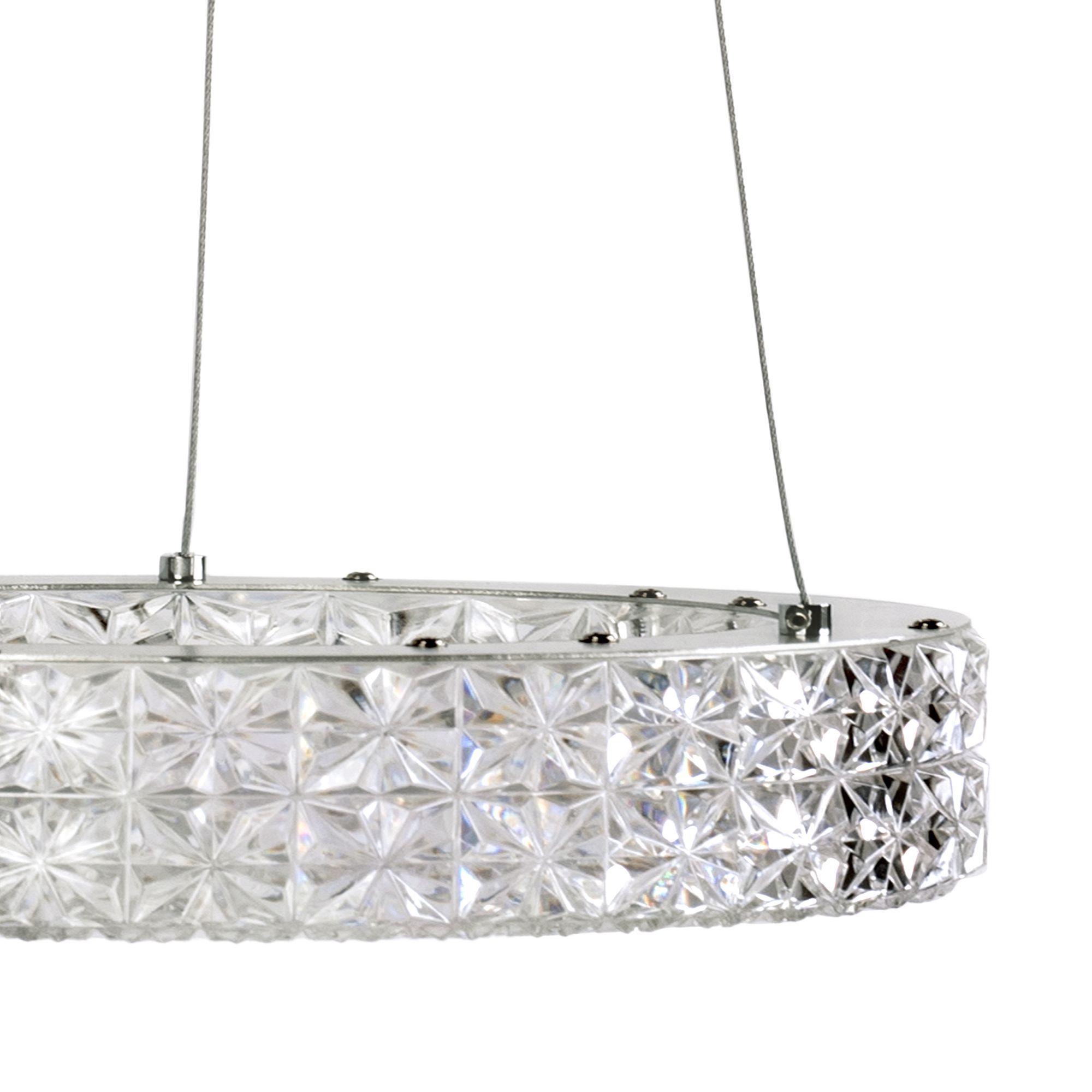 Toolight, LED stropné krištáľové svietidlo 40cm, 24W, 4000K, MS004-CP, chrómová, OSW-09614
