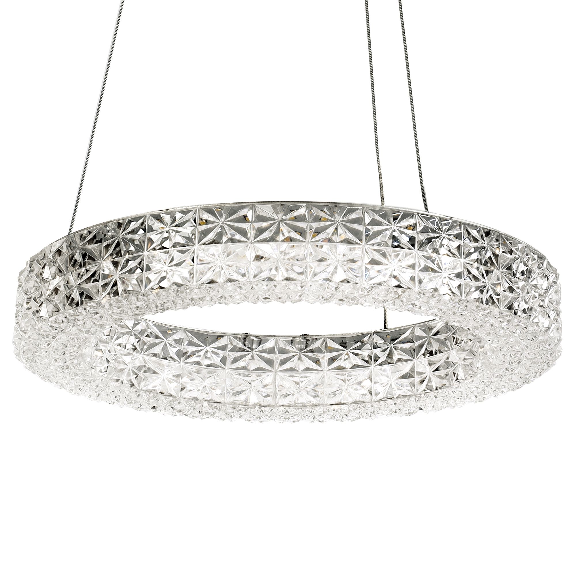Toolight, LED stropné krištáľové svietidlo 40cm, 24W, 4000K, MS004-CP, chrómová, OSW-09614