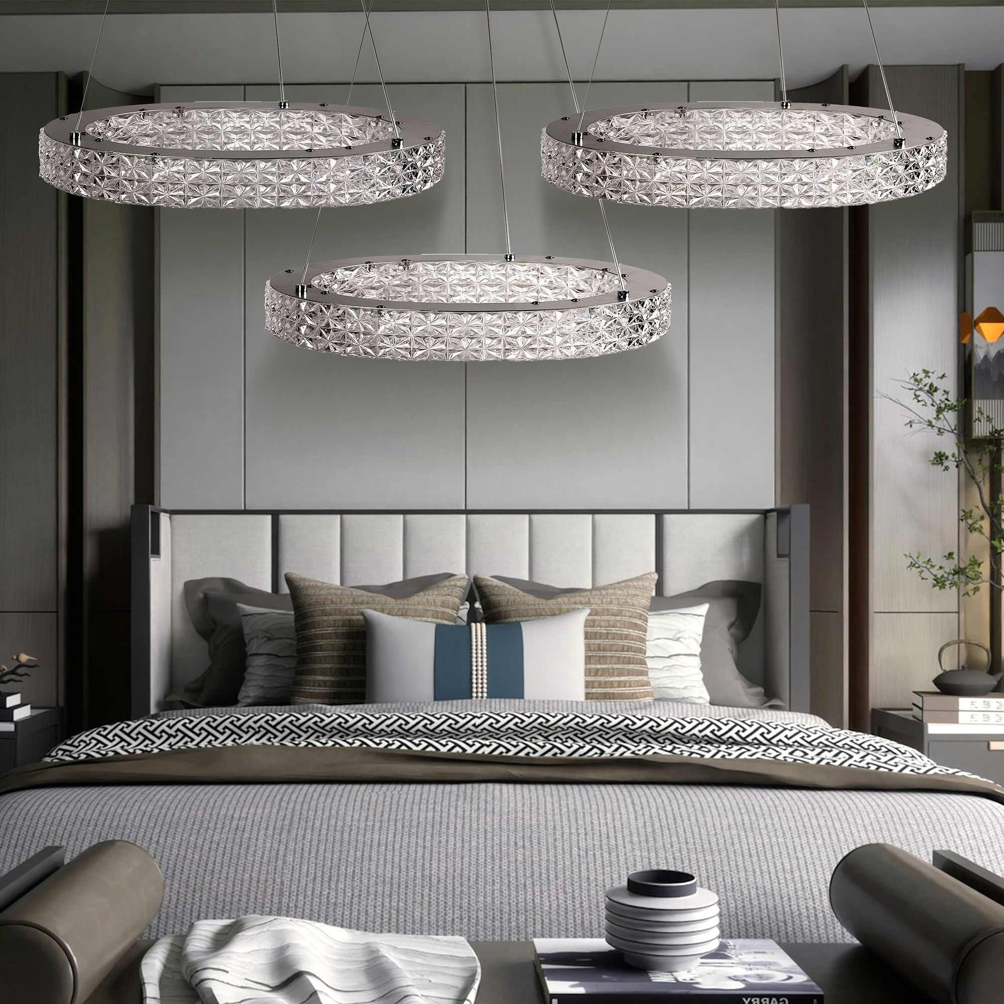 Toolight, LED stropné svietidlo 50cm, 36W, 4000K, MS005-CP, chrómová, OSW-09615