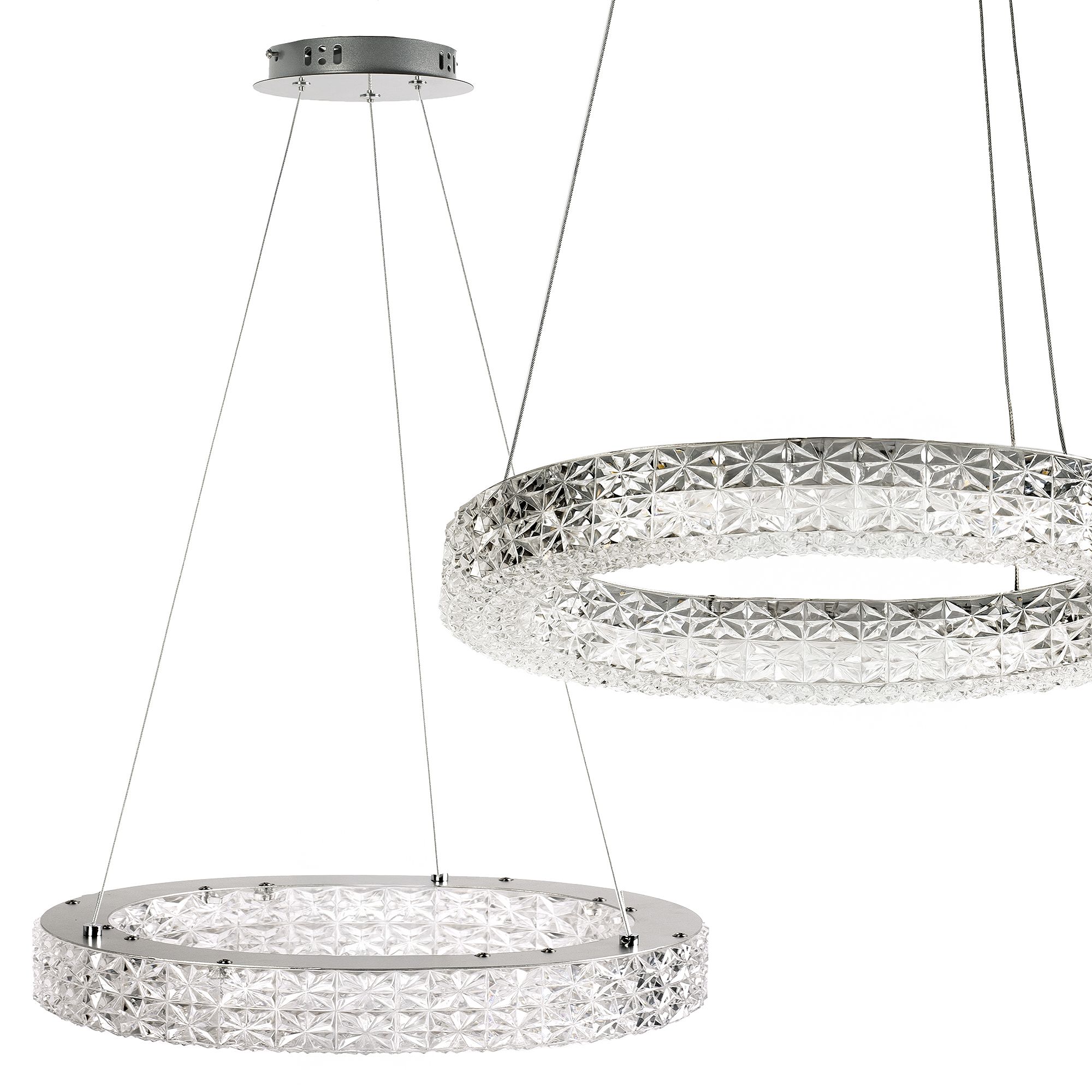 Toolight, LED stropné svietidlo 50cm, 36W, 4000K, MS005-CP, chrómová, OSW-09615