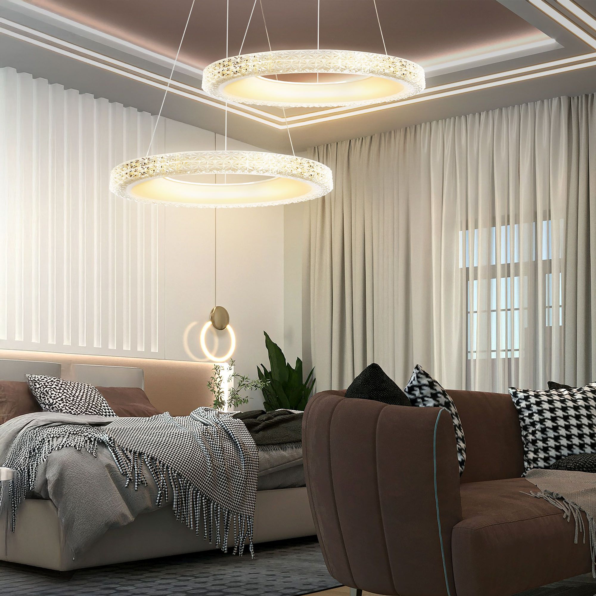 Toolight, LED stropné svietidlo 60cm MS002-CP, ružové zlato, OSW-09611