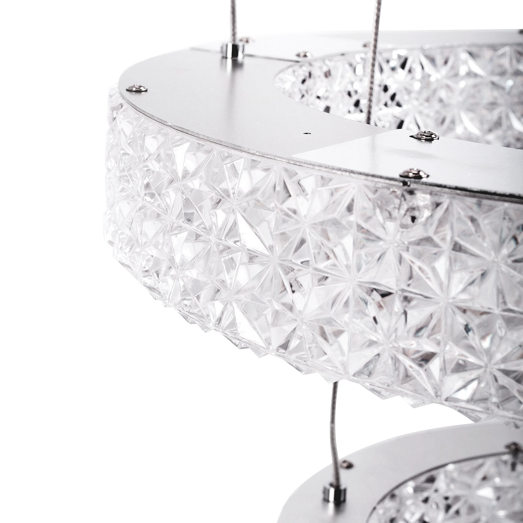 Toolight, LED krištáľové stropné svietidlo 40cm, 36W, 4000K, 3500 lm, MS006-CP, chrómová, OSW-09616