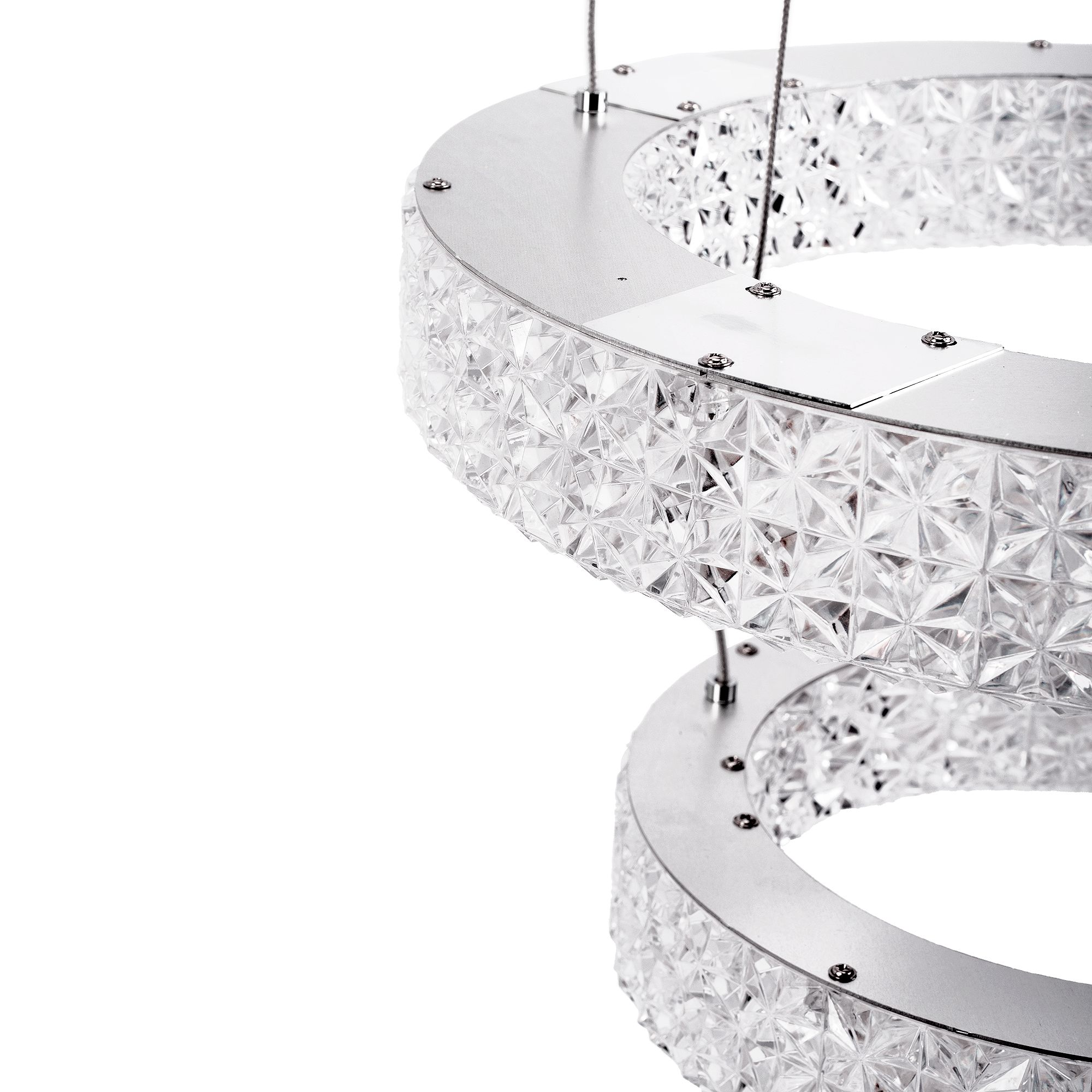 Toolight, LED krištáľové stropné svietidlo 40cm, 36W, 4000K, 3500 lm, MS006-CP, chrómová, OSW-09616