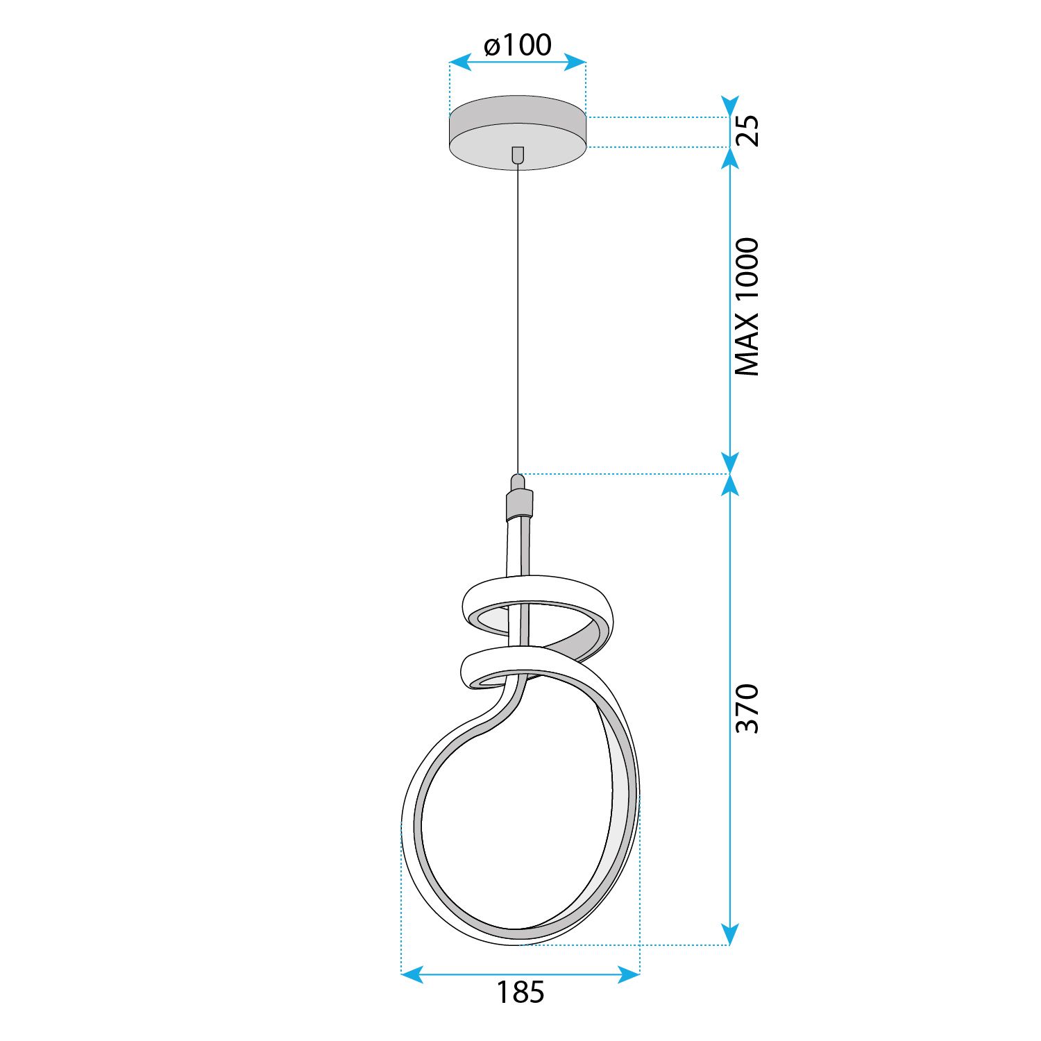 Toolight, LED závesné svietidlo, 24W, 4000K, G071-CP, zlatá, OSW-08669