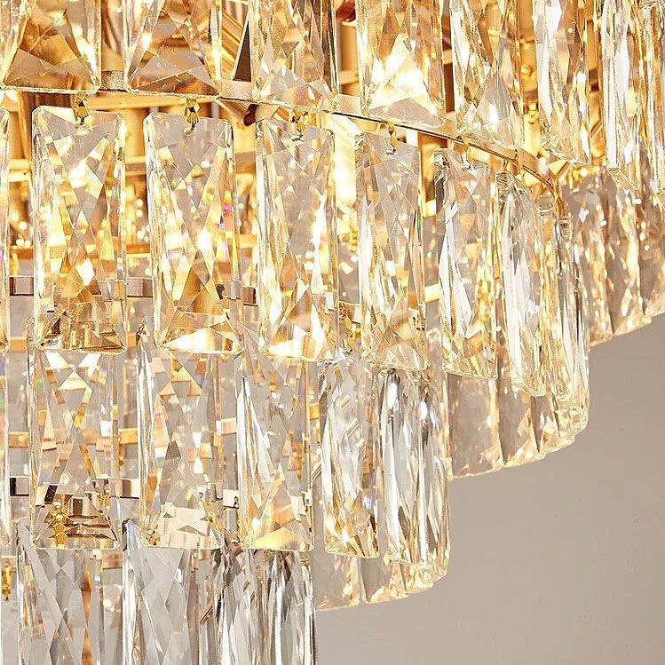 Toolight, krištáľové závesné svietidlo 50cm, 7xE14, G056-CP, zlatá, OSW-08990