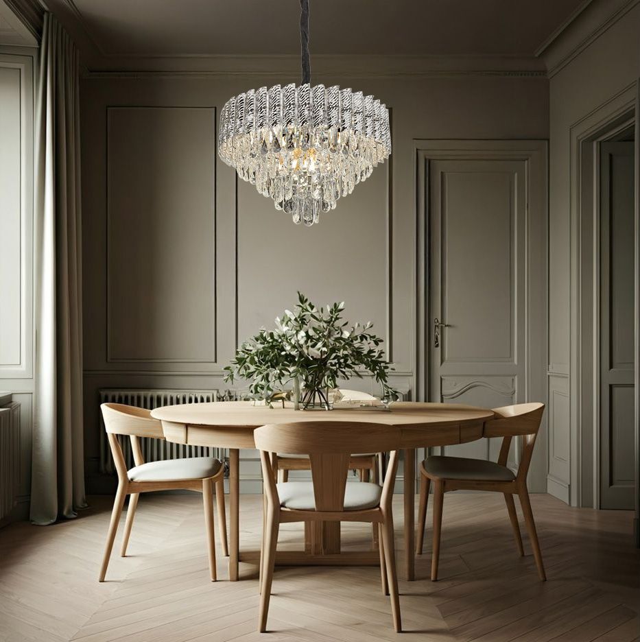 Toolight, krištáľové závesné svietidlo 50cm, 7xE14, G055-CP, chróm, OSW-08949