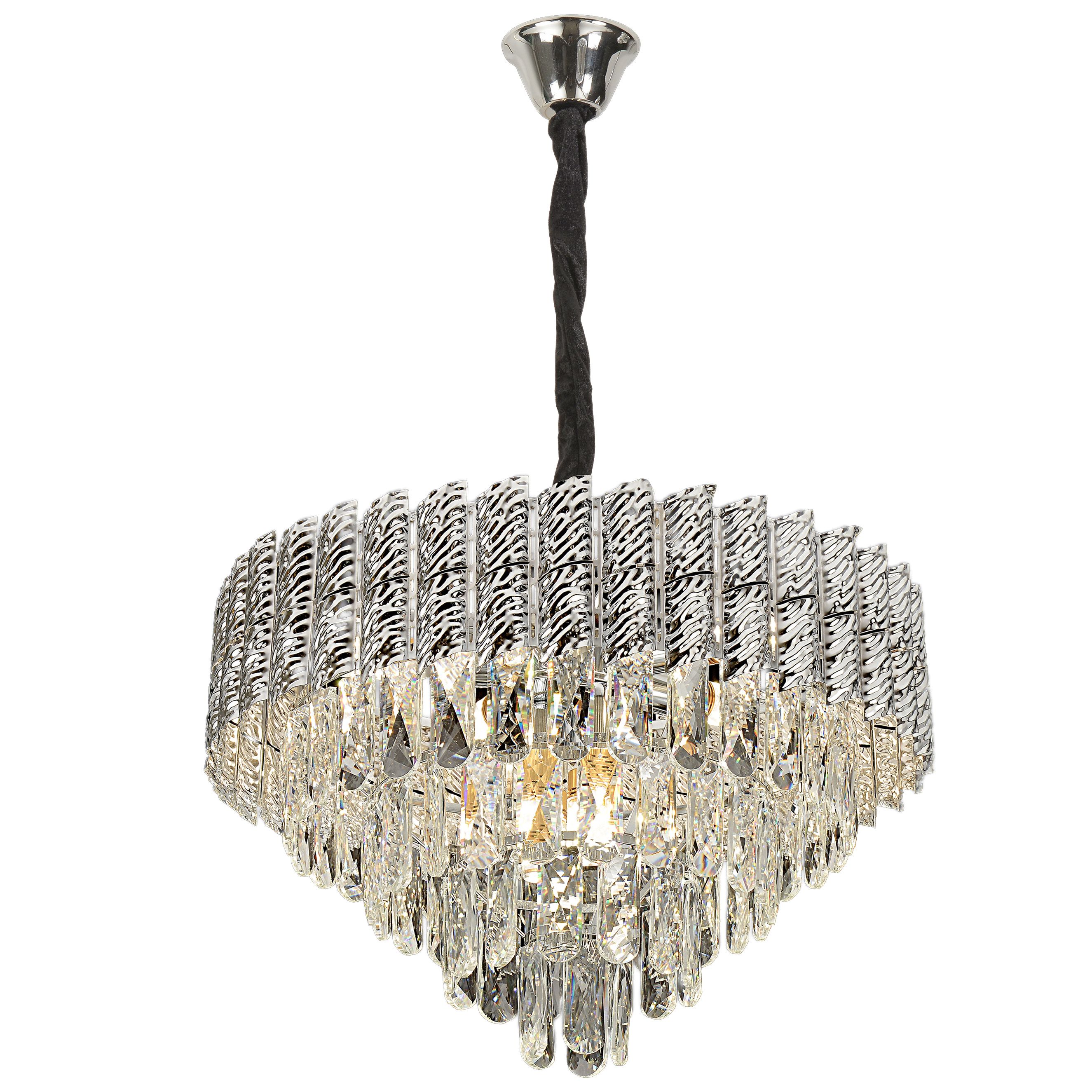 Toolight, krištáľové závesné svietidlo 50cm, 7xE14, G055-CP, chróm, OSW-08949
