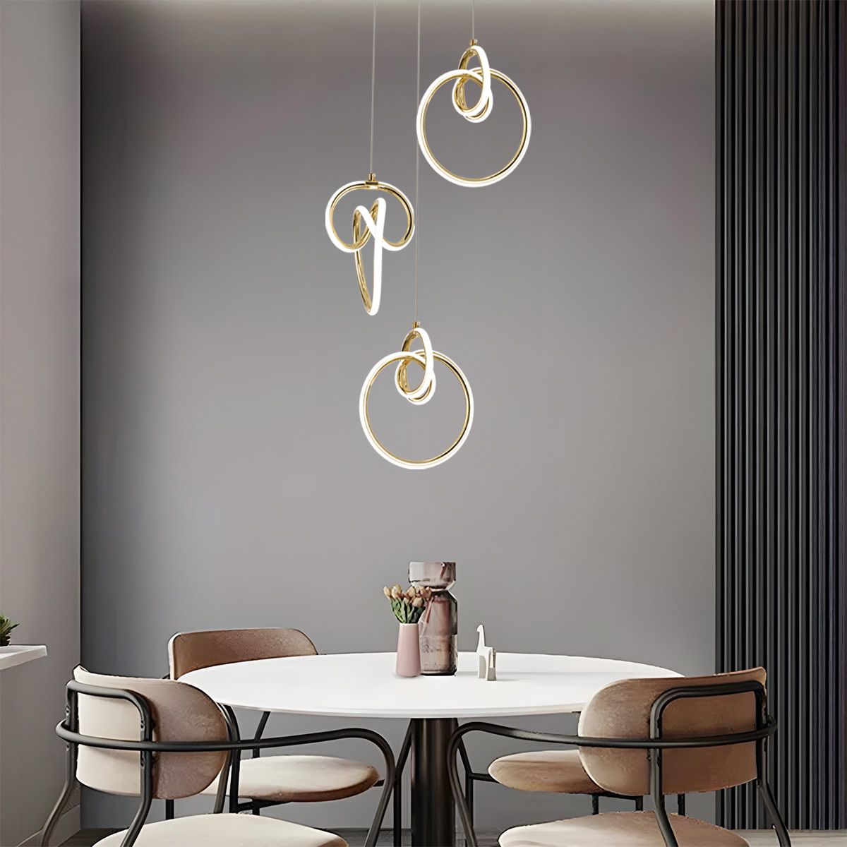 Toolight, LED závesné svietidlo 3x20W, 4000K, 4200lm, G072-3CPR, zlatá, OSW-08664