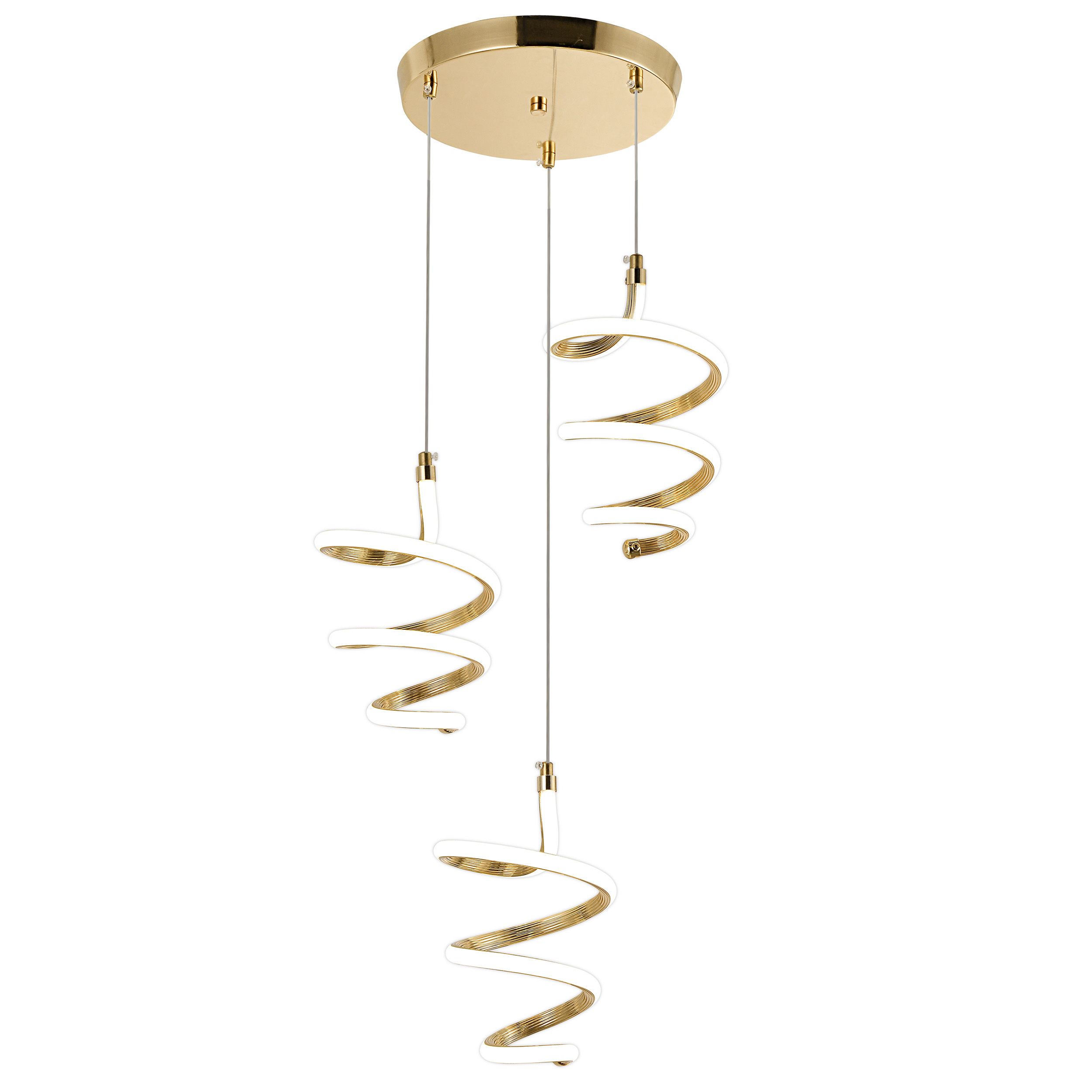 Toolight, LED závesné svietidlo 3x20W, 4000K, 4000lm, G075-3CPR, zlatá, OSW-08661