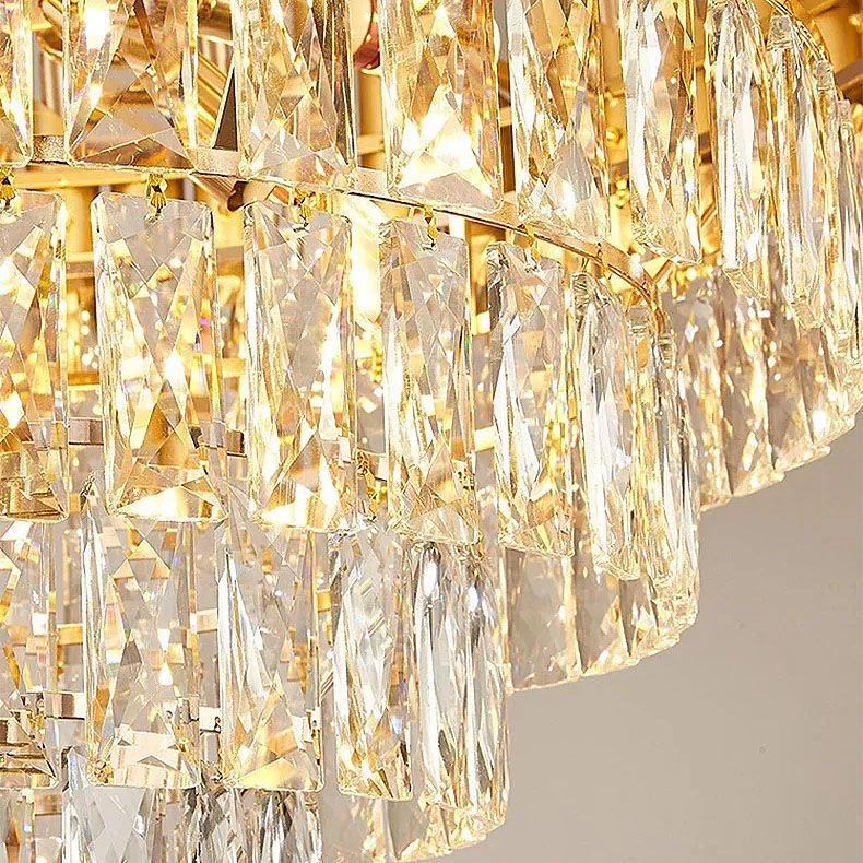 Toolight, závesné krištáľové svietidlo 80cm, 12xE14, G061-CP, zlatá, OSW-08995