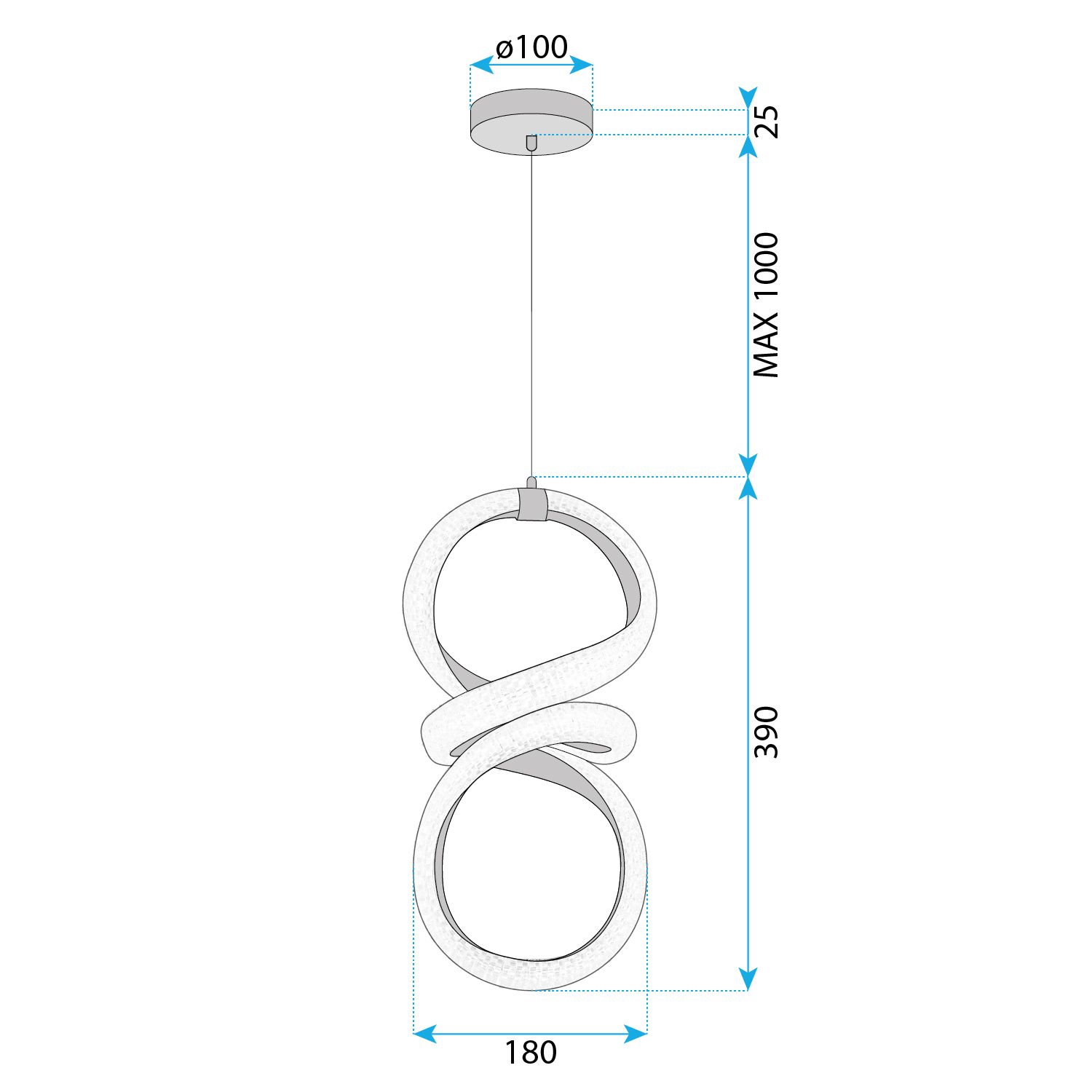 Toolight, závesné LED svietidlo 24W, 4000K, G070-CP, zlatá, OSW-08668