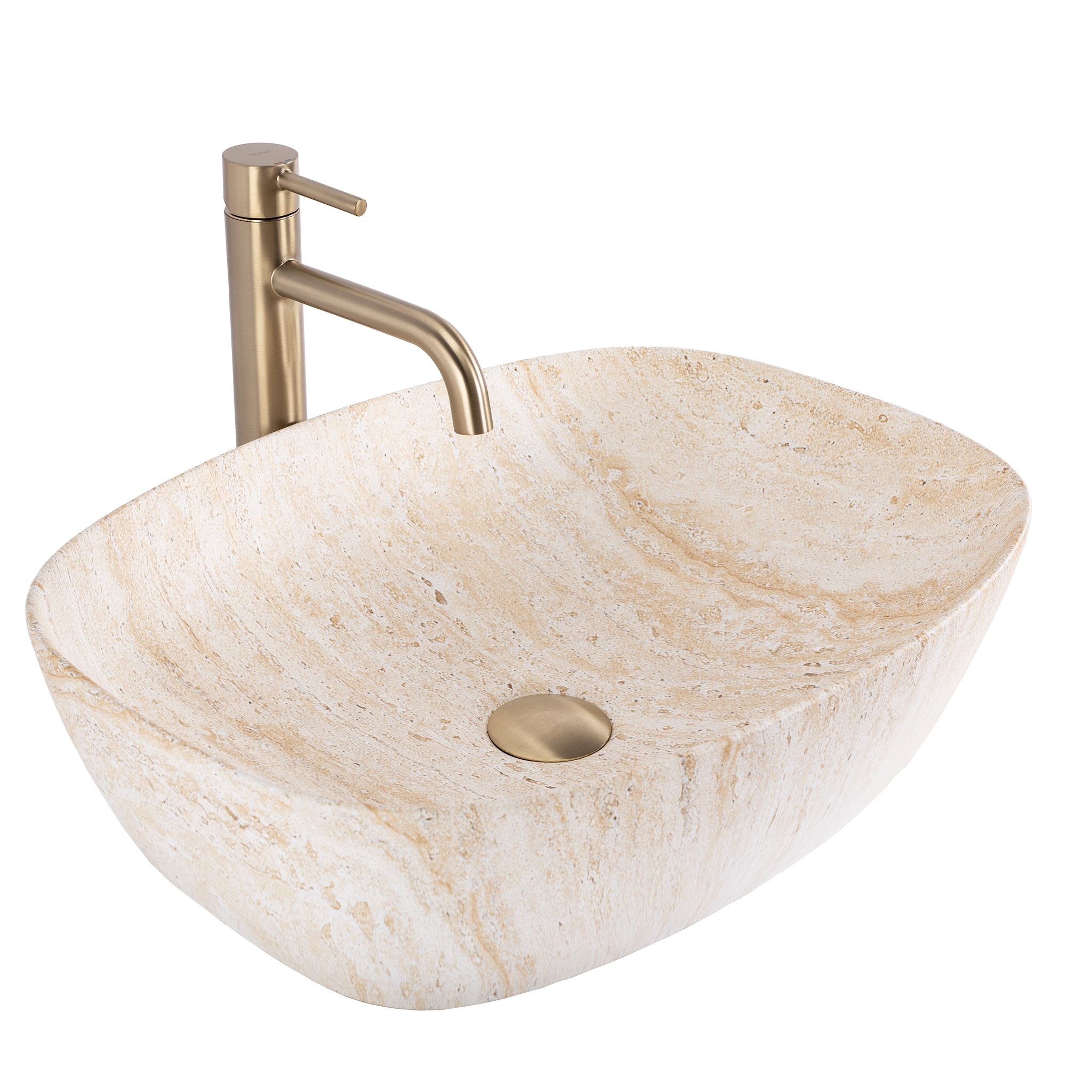 Rea Freja, umývadlo na dosku 512x396x137mm, imitácia kameňa-travertín matný, REA-U6689