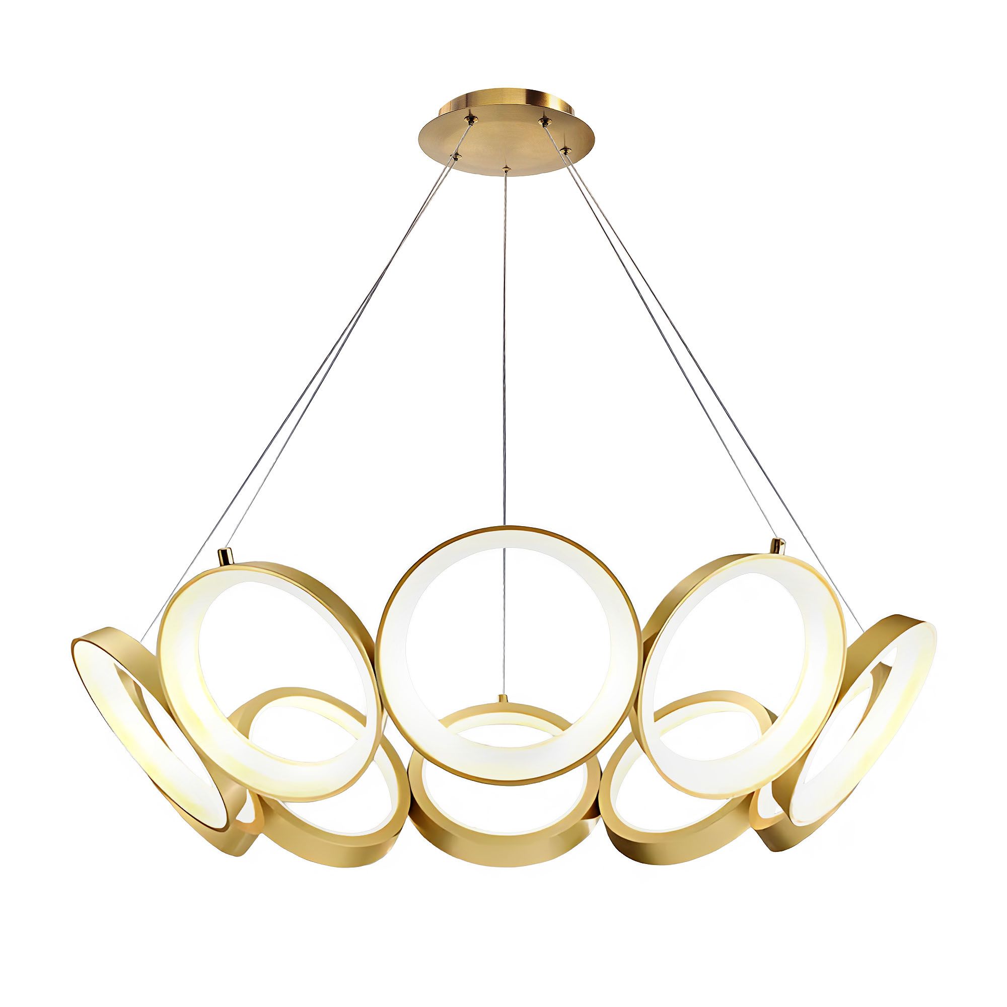 Toolight, LED závesné svietidlo 80cm, 70W, 4000K, 3269lm, APP1800-CP, zlatá matná, OSW-09667