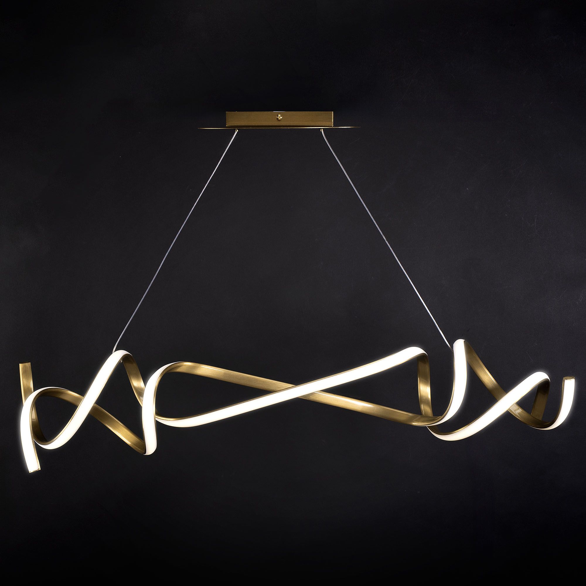 Toolight, LED závesné svietidlo 90cm, 35W, 4000K, 1868lm, APP1777-CP, zlatá matná, OSW-09666